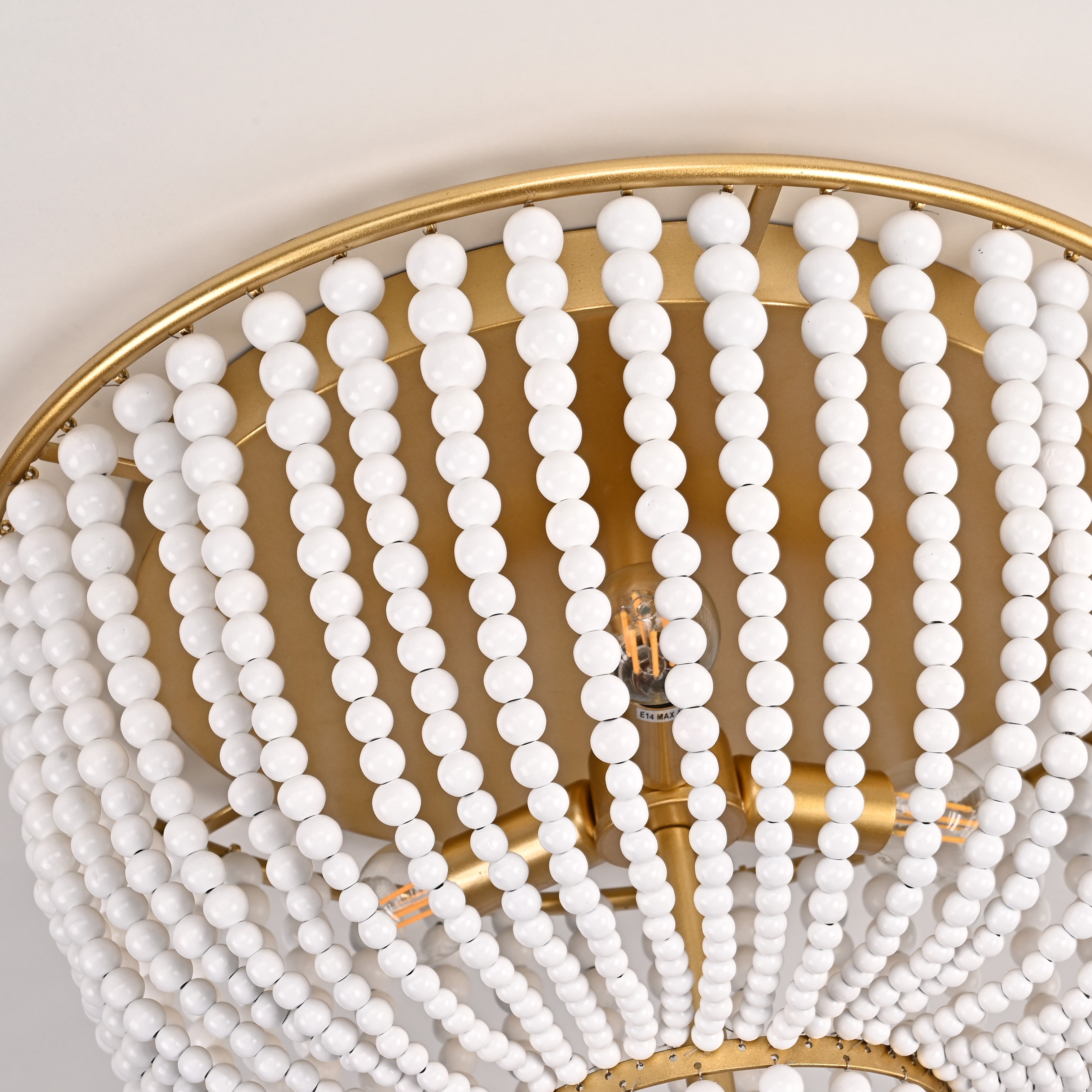 Потолочная люстра JACQUELINE CLEAR FLUSH-MOUNT brass 52*14*14 см, 3*E14*40W, ImperiumLoft 40.1899, Латунь