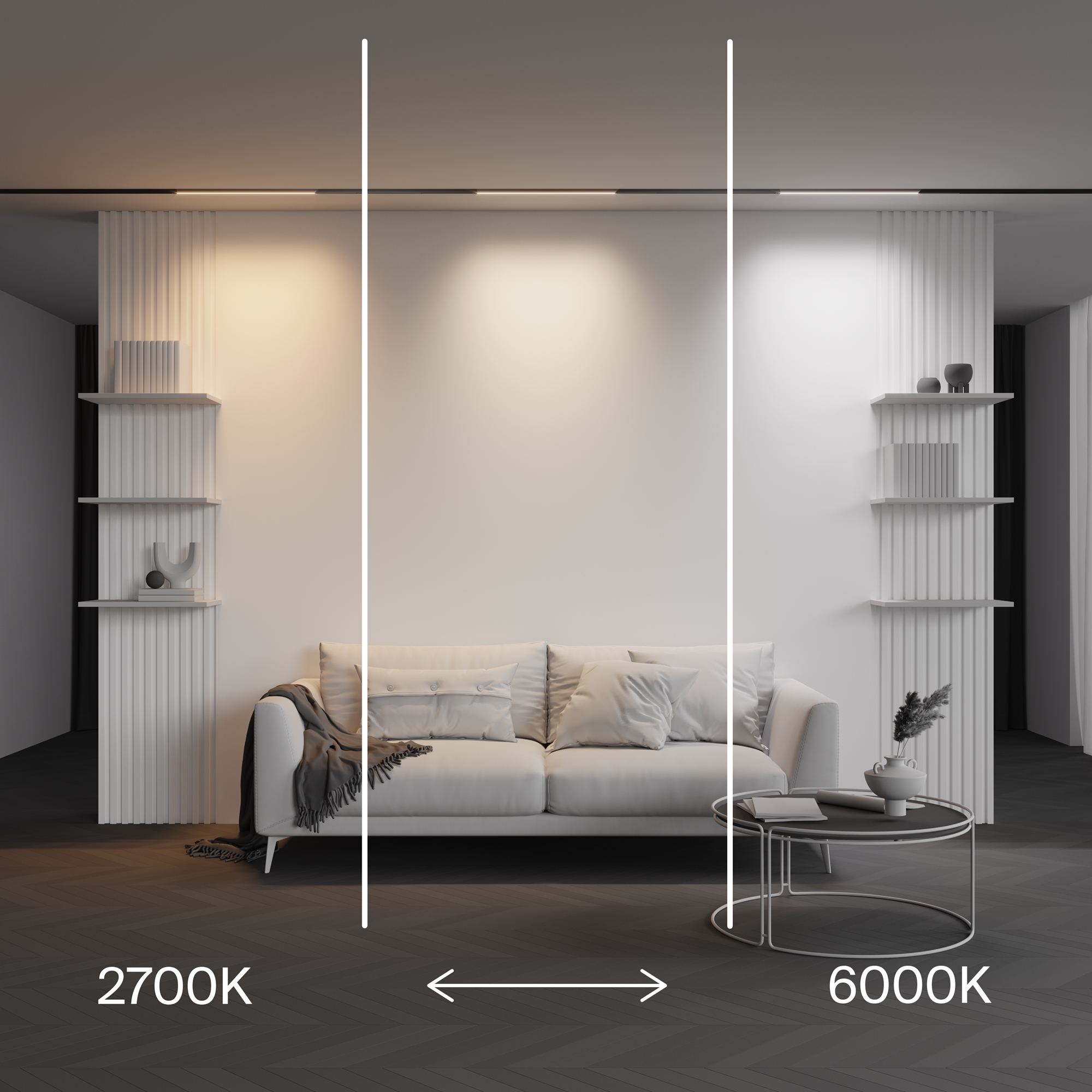 Трековый светильник Basis Exility X 2700-6000K 12Вт 120° Dim Smart Zigbee 75*1*-1 см, *LED*12W, K, Maytoni Technical  TR240-4-12WTW-DSZ-B, Черный