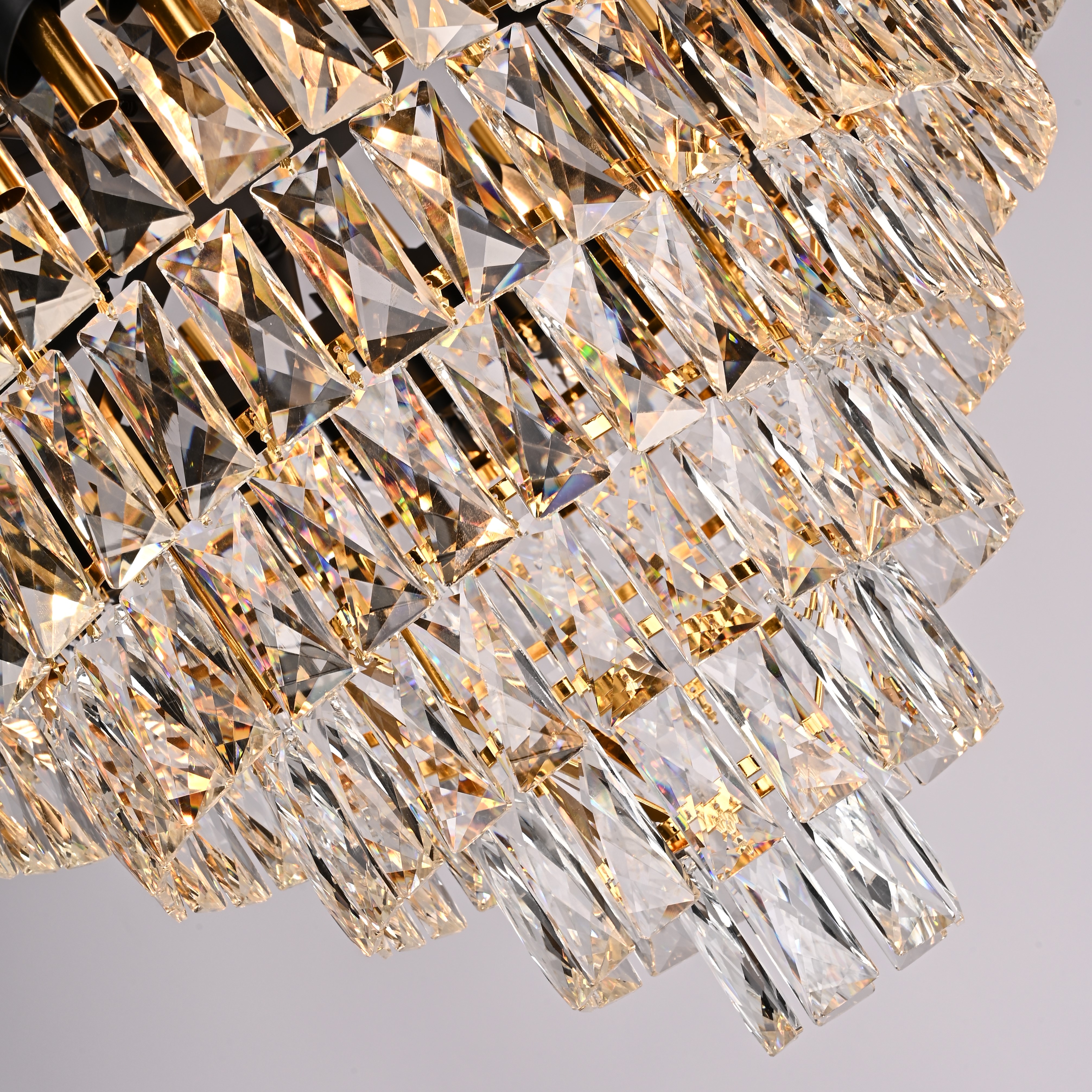 Подвесная люстра Empire Black Chandelier Crystal D 70 70*70*140 см, 8*E14*40W, ImperiumLoft 40.2862, Чёрный, Золотистый, Серебристый