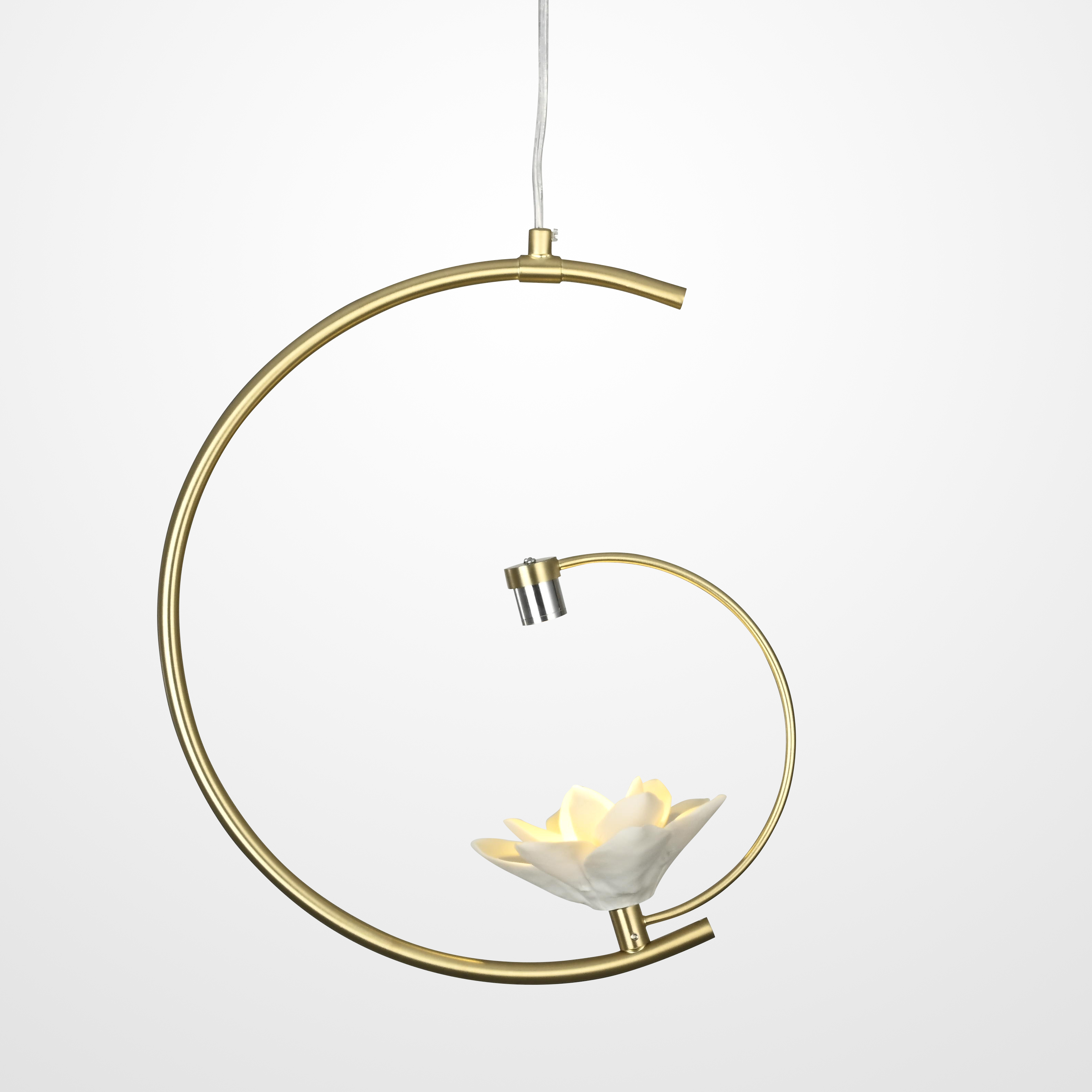 Подвесной светильник MAGNOLIA 1 flower 12*41*41 см, 1*LED*2W, 3000K, ImperiumLoft MAGNOLIA01, Латунь