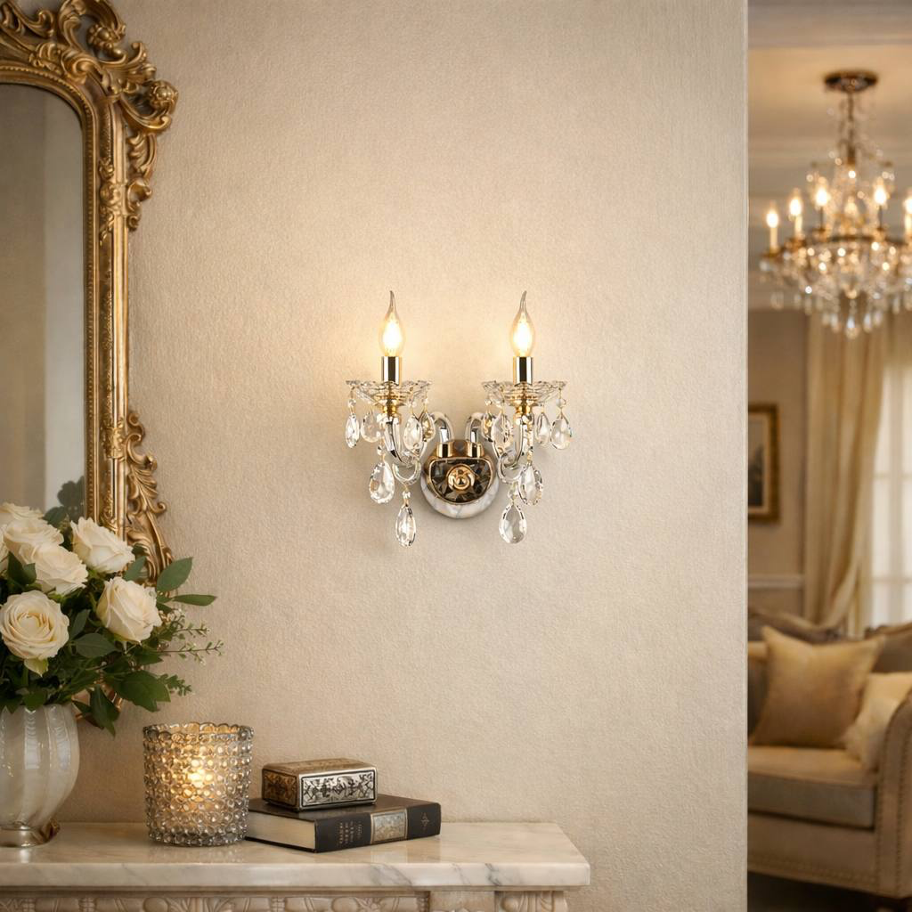 Бра 31*23*-25,5 см, 2*Е14*40W, Modelux  ML.7163.02P, Золото