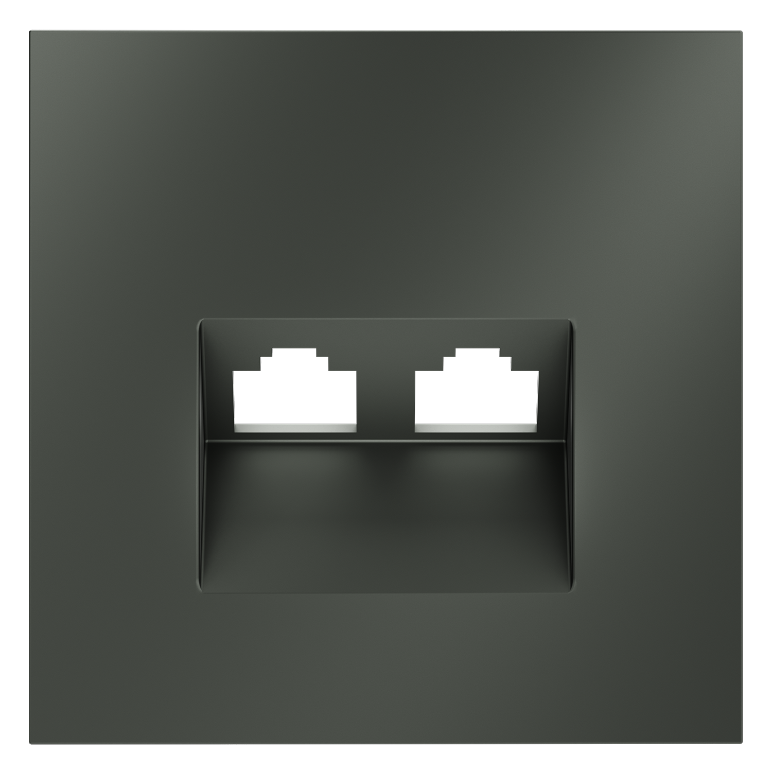 Накладка для розетки компьютерной двойной RJ45+RJ45 кат.6, титан Voltum S70 VLS001406, Пластик Soft touch