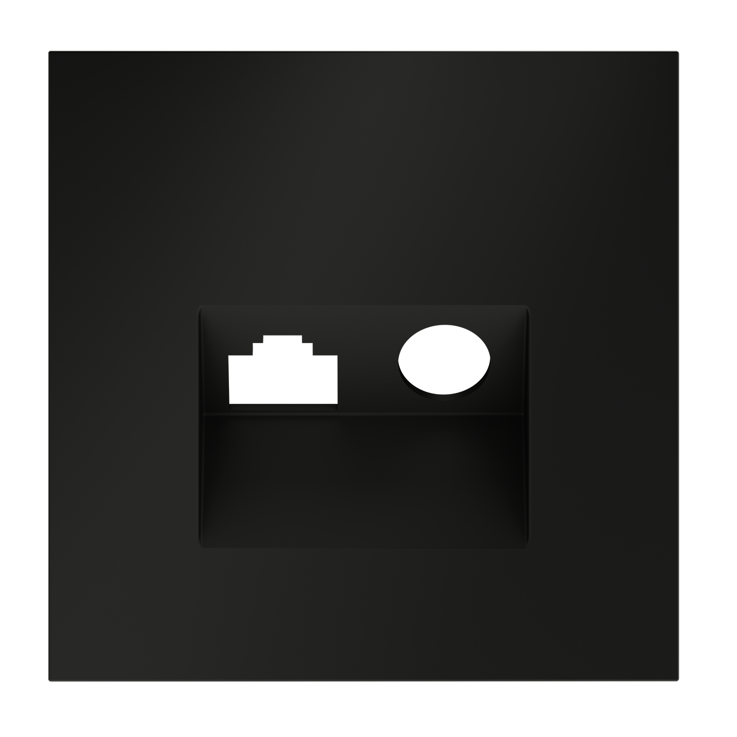 Накладка для розетки TV+RJ45 кат. 6, черный матовый Voltum S70 VLS002708, Пластик Soft touch