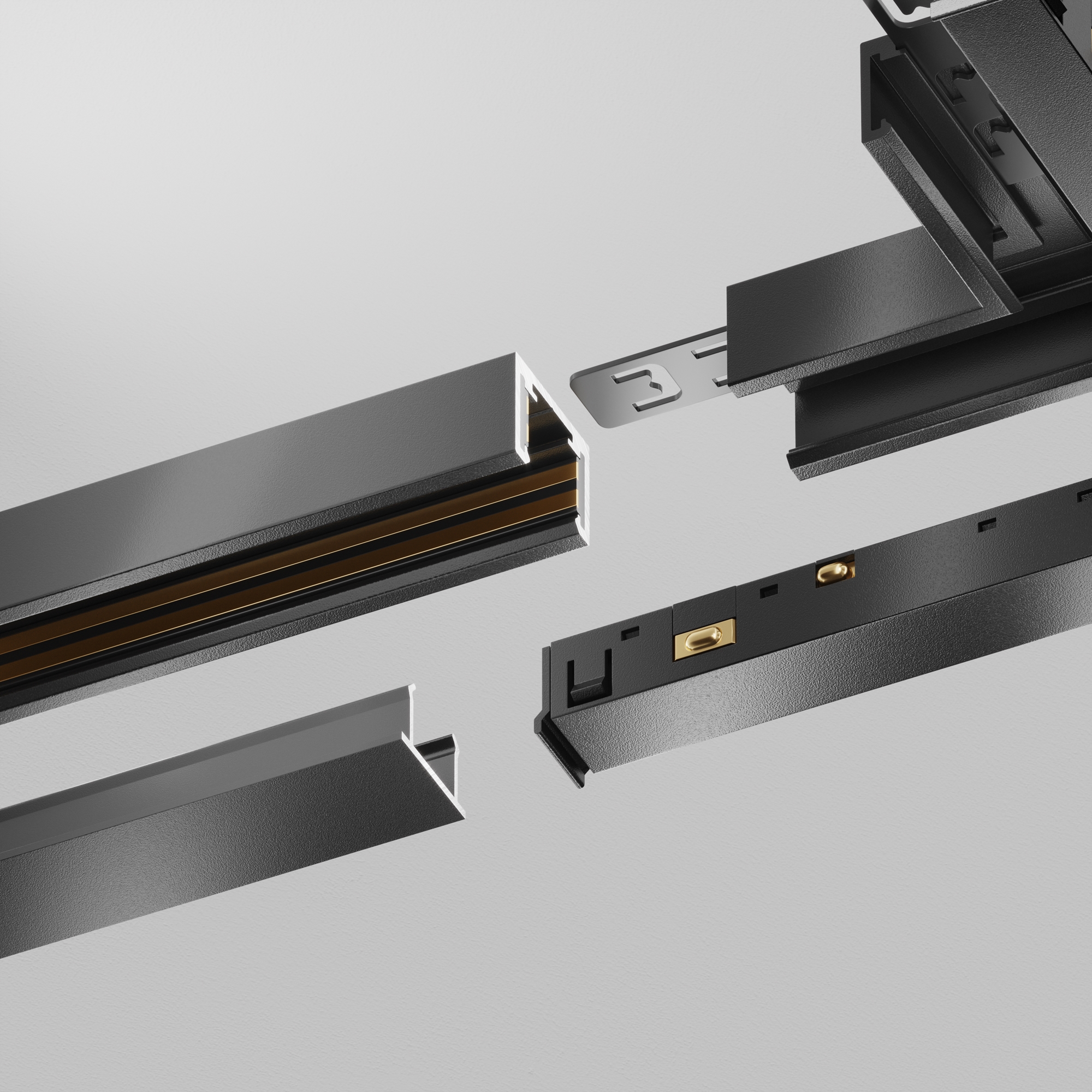 Декоративная накладка 1шт Exility X, черная 100*2*1 см, Maytoni Technical  TRA239DC-1B, Черный