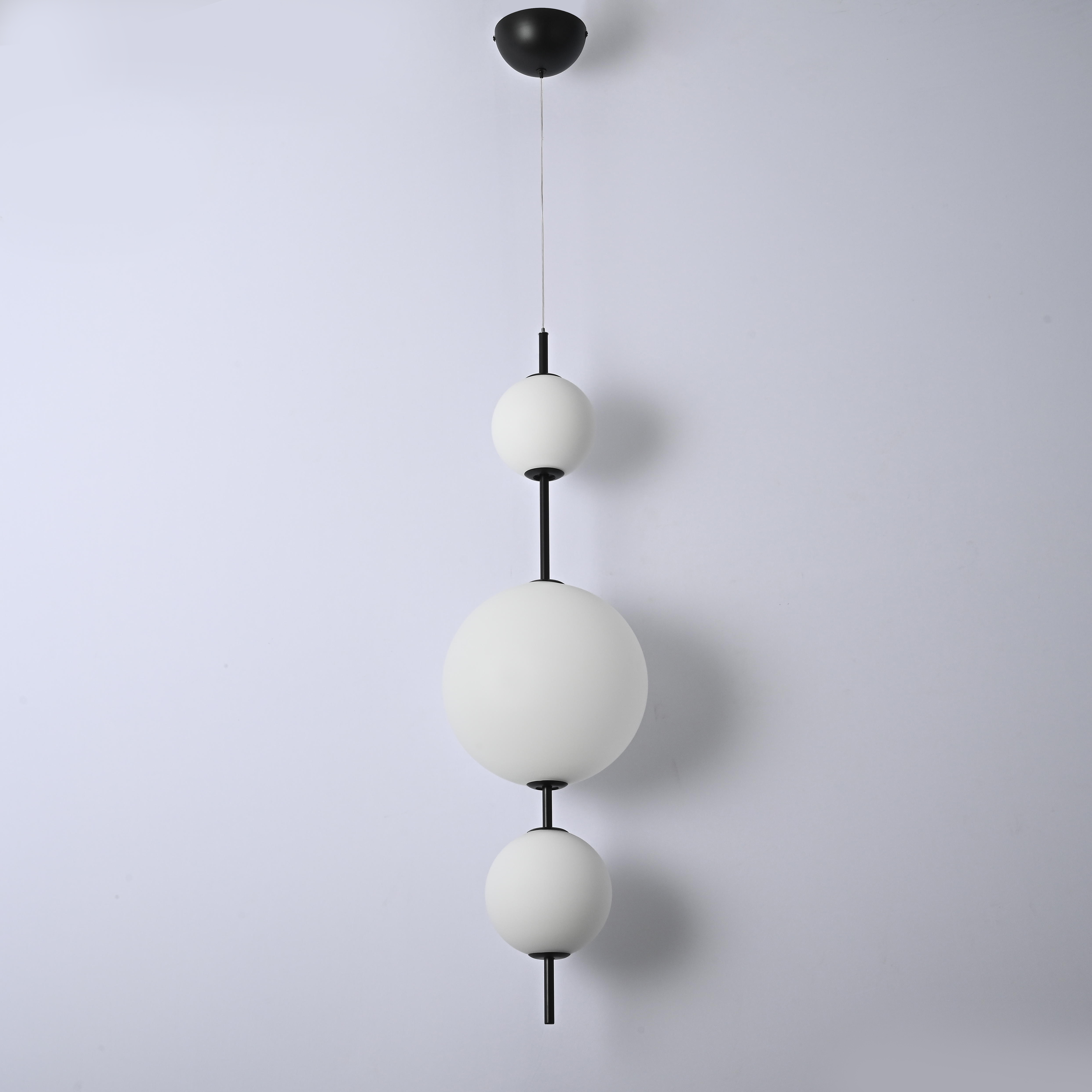 Подвесной светильник White beads Pendant D50 50*50*170 см, 3*LED*10W, 3000K, ImperiumLoft 40.2133-0, Чёрный