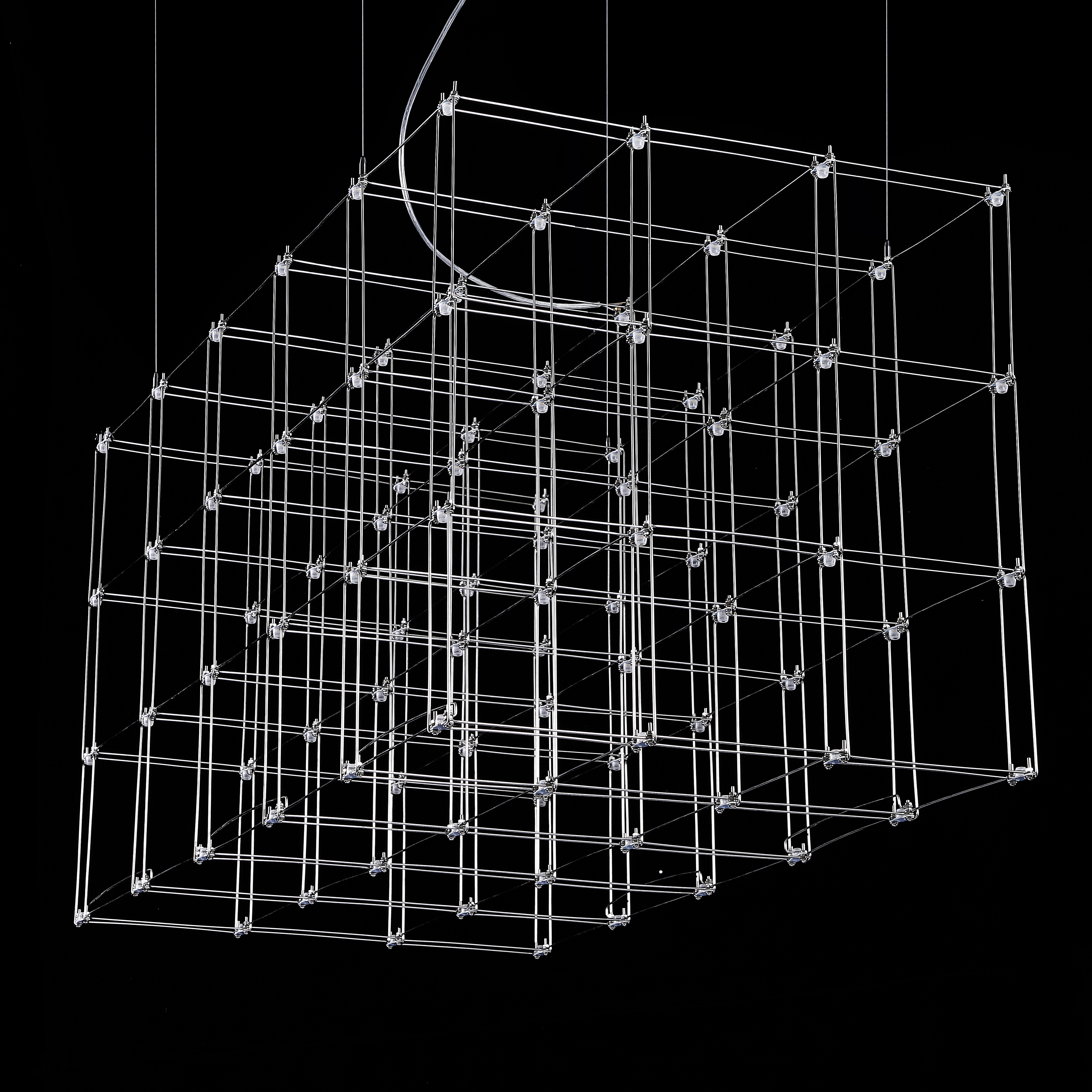 Подвесная люстра Quasar Cosmos Square LED pendant light 120/60/60 120*60*60 см, 96*LED*1W, ImperiumLoft 40.2440, Серебристый