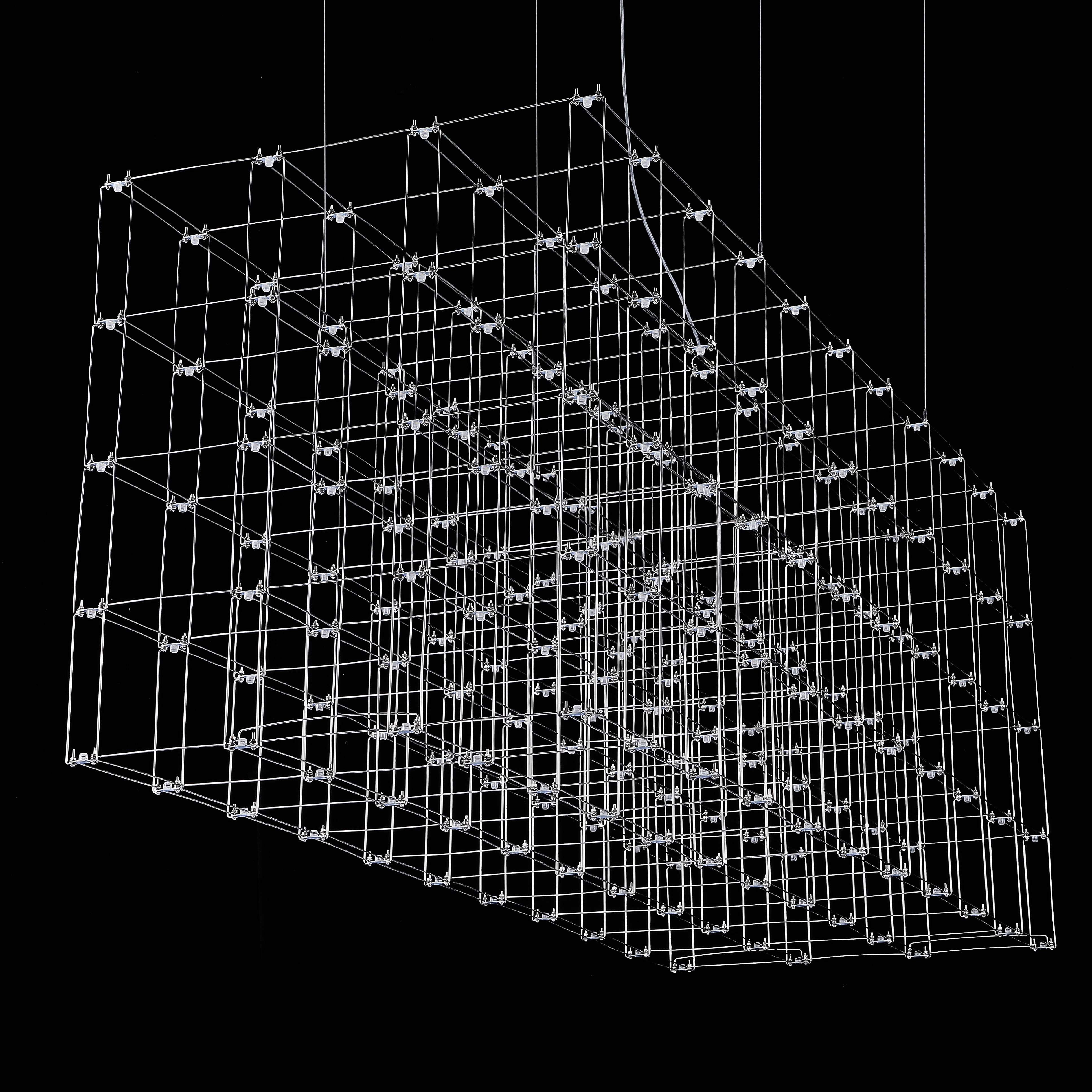 Подвесная люстра Quasar Cosmos Square LED pendant light 80/80/200 200*80*80 см, 220*LED*1W, ImperiumLoft 40.2440, Серебристый