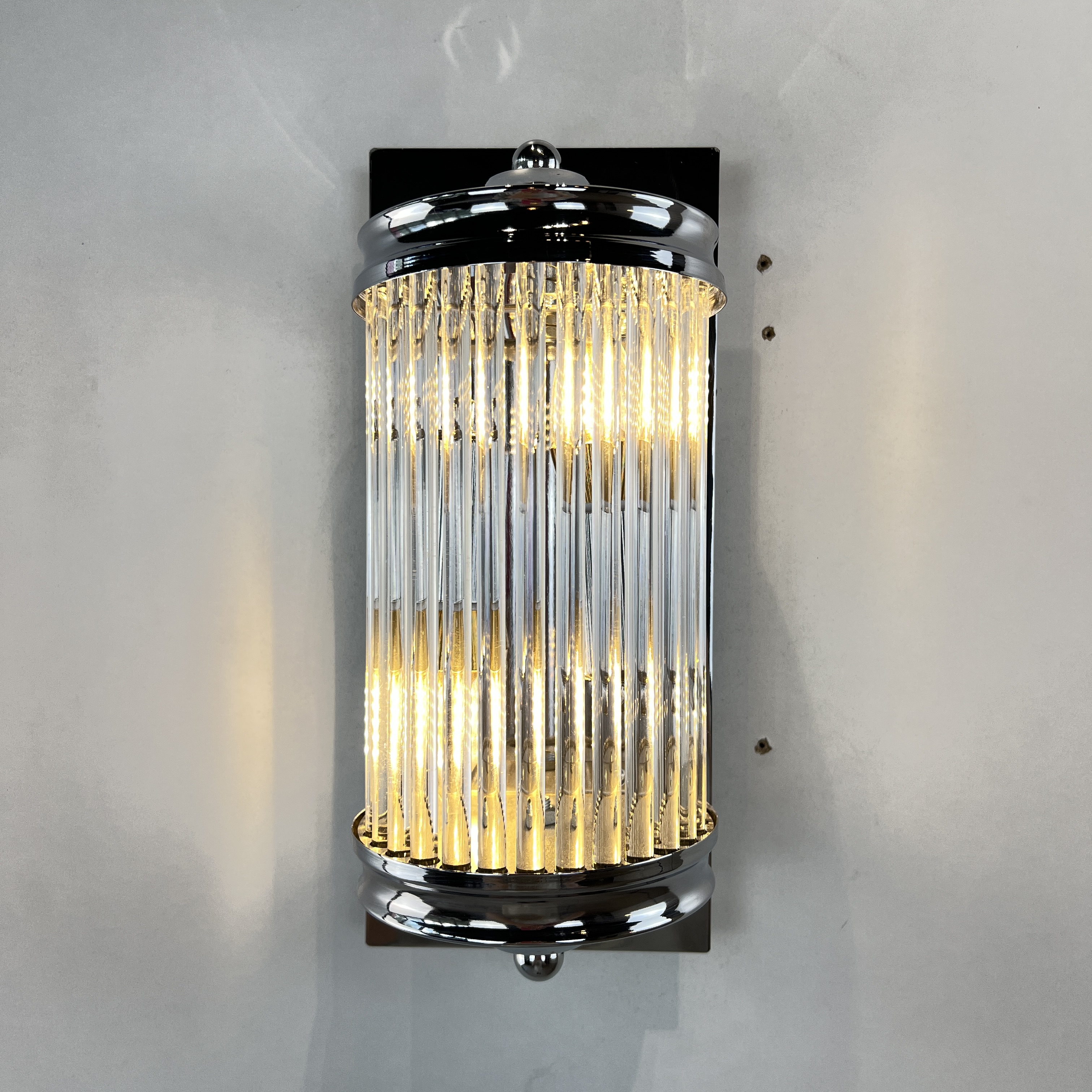 Бра Eichholtz Wall Lamp Glorious M 13*13*30 см, 1*E14*40W, ImperiumLoft 44.404, Хром