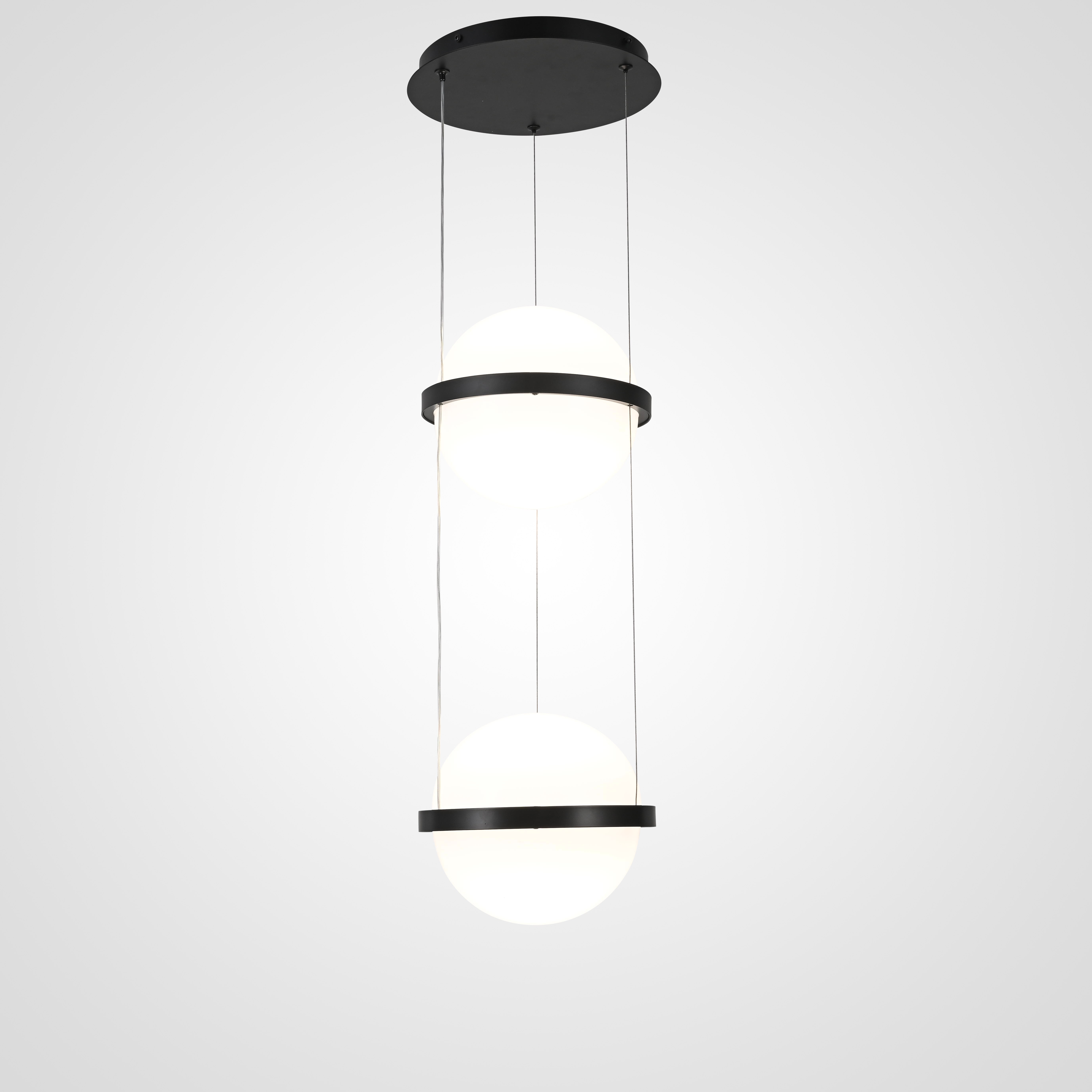 Подвесной светильник PALMA Wall lamp 2 шара 20*20*250 см, 2*G9*40W, ImperiumLoft 22.93727, Серый