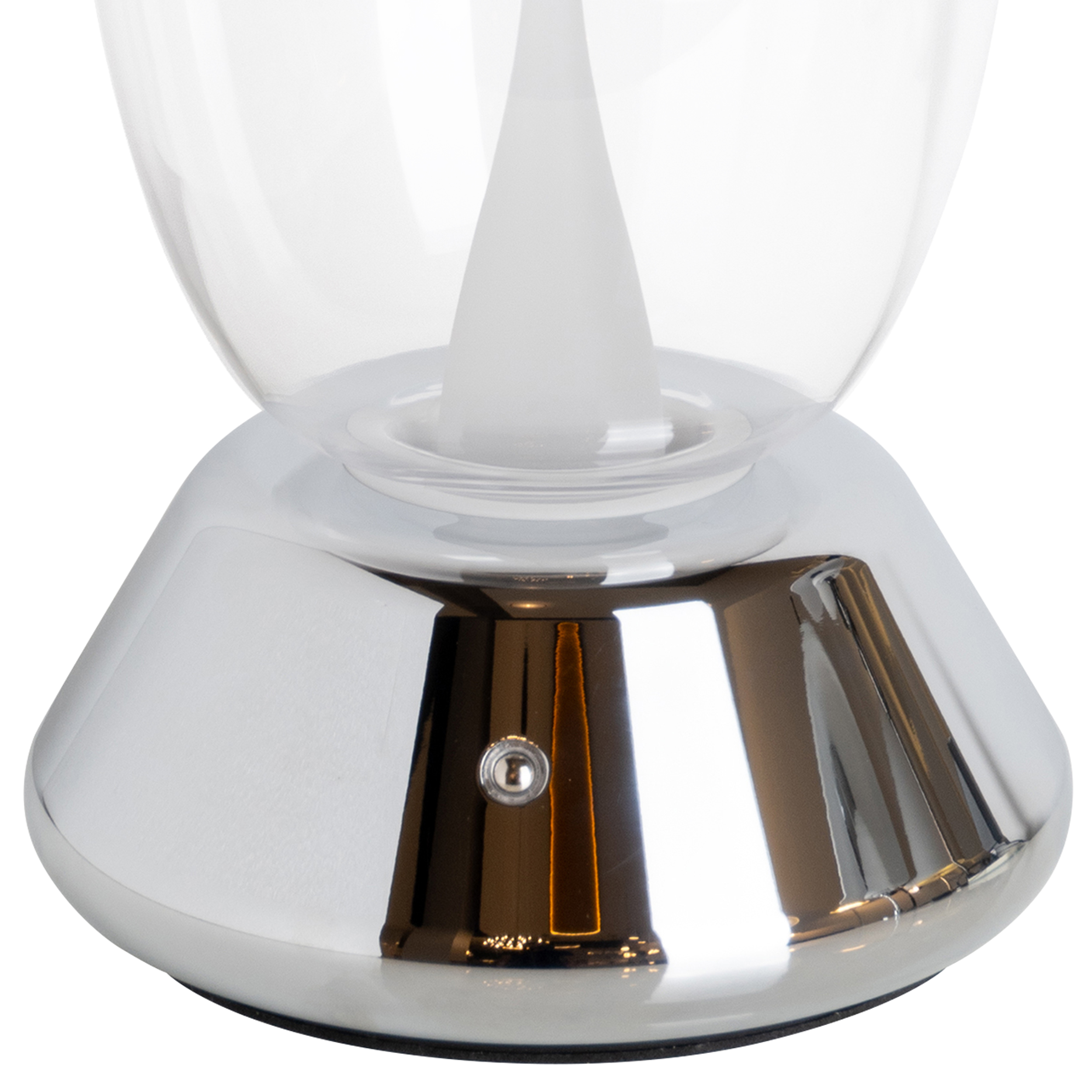 Настольная лампа диммируемая 10W 3000K прозрачный/хром Uovo III Lightstar 807904