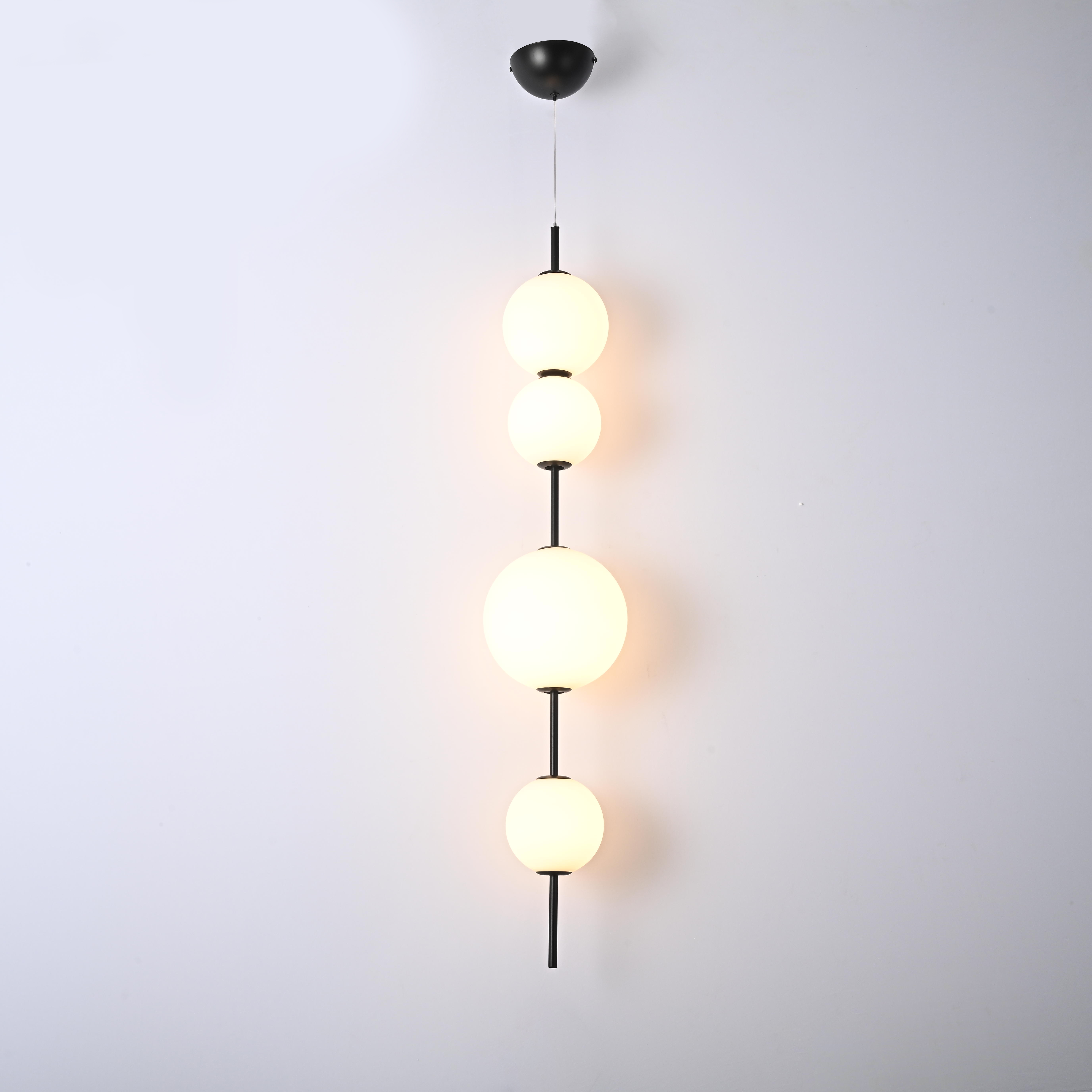 Подвесной светильник White beads Pendant C 20*20*103 см, 4*LED*6W, 3000K, ImperiumLoft 40.2133-0, Чёрный