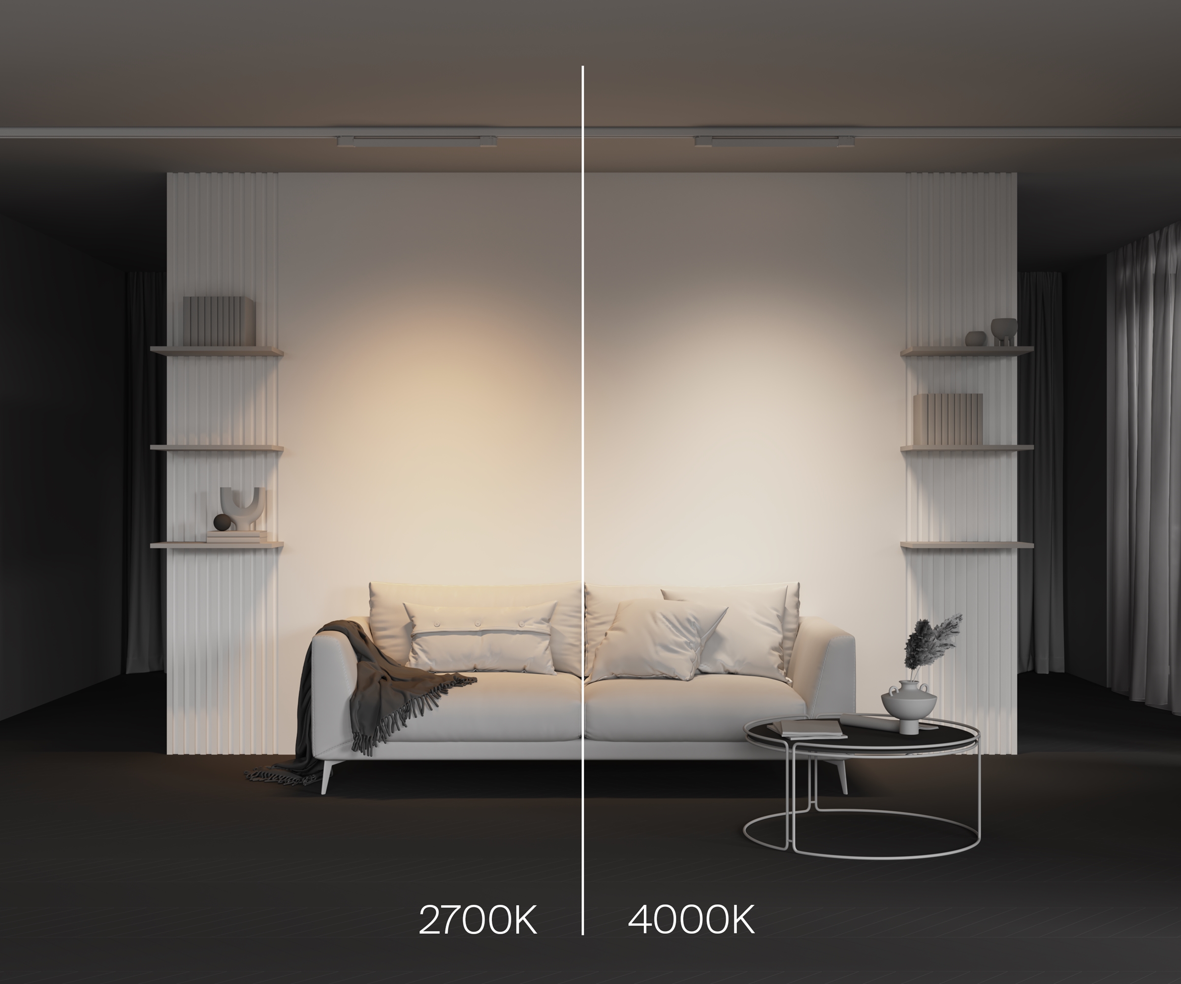 Трековый светильник 61*3,5*-6 см, *LED*20W, 4000K, Maytoni Technical Basis TR196-3-20W4K-W(N), Белый