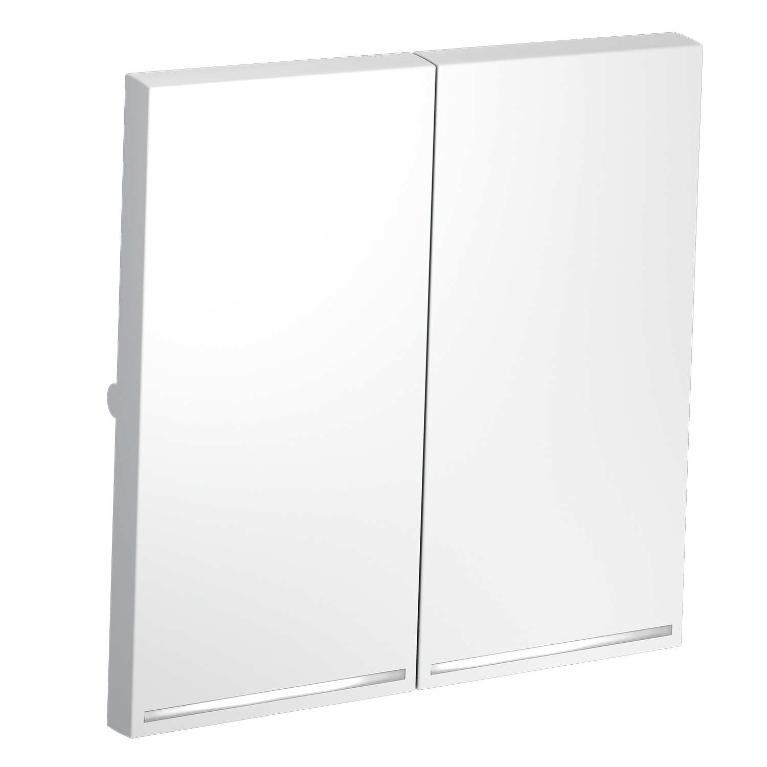 Клавиши для выключателя/переключателя двухклавишного с подсветкой, белый матовый Voltum S70 VLS000402, Пластик Soft touch