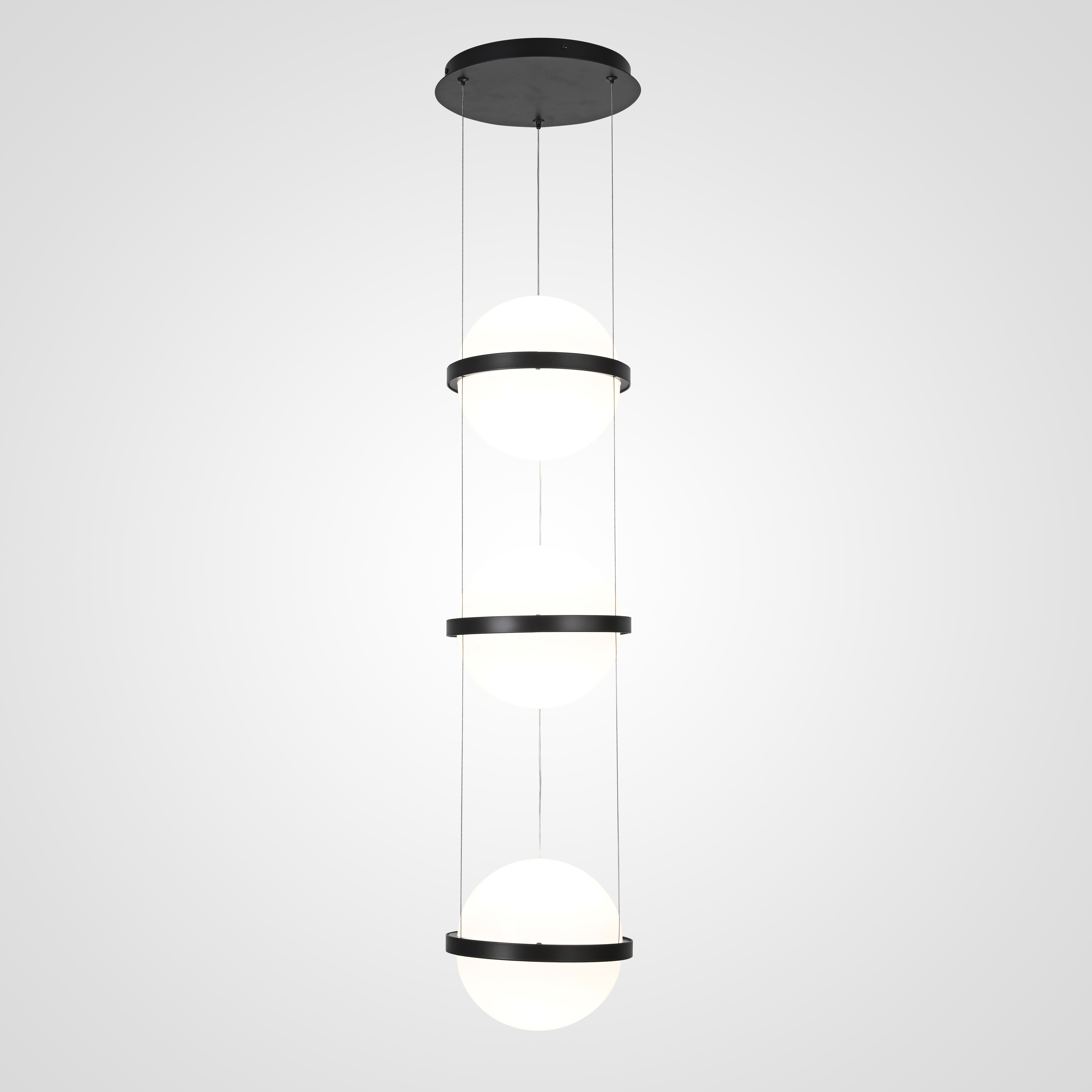 Подвесной светильник PALMA Wall lamp 3 шара 22*22*325 см, 3*LED*9W, 3000, 4000, 6000K, ImperiumLoft 22.93727, Серый