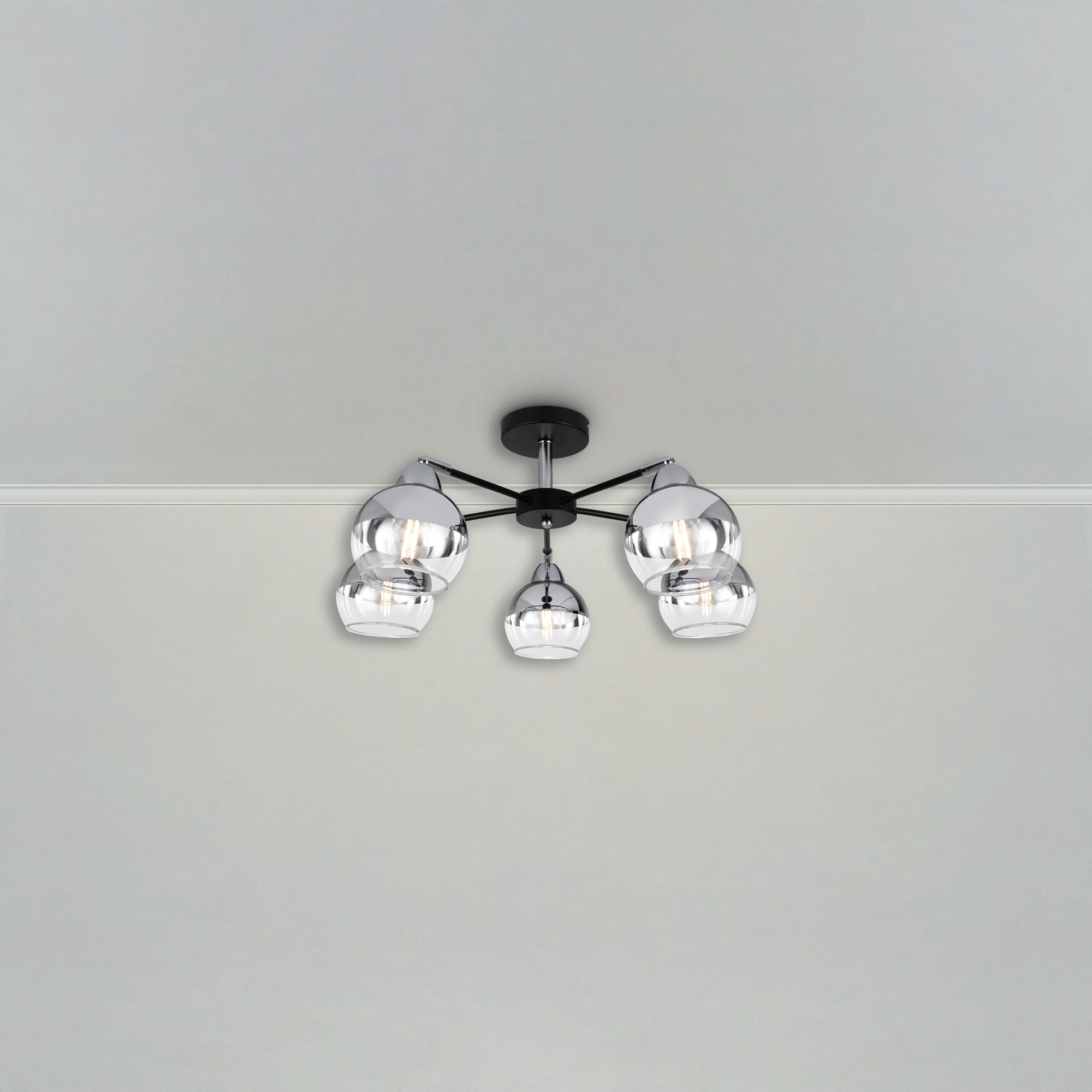 Люстра *58*-27 см, 5*E27*60W, Freya  FR5225PL-05B, Черный