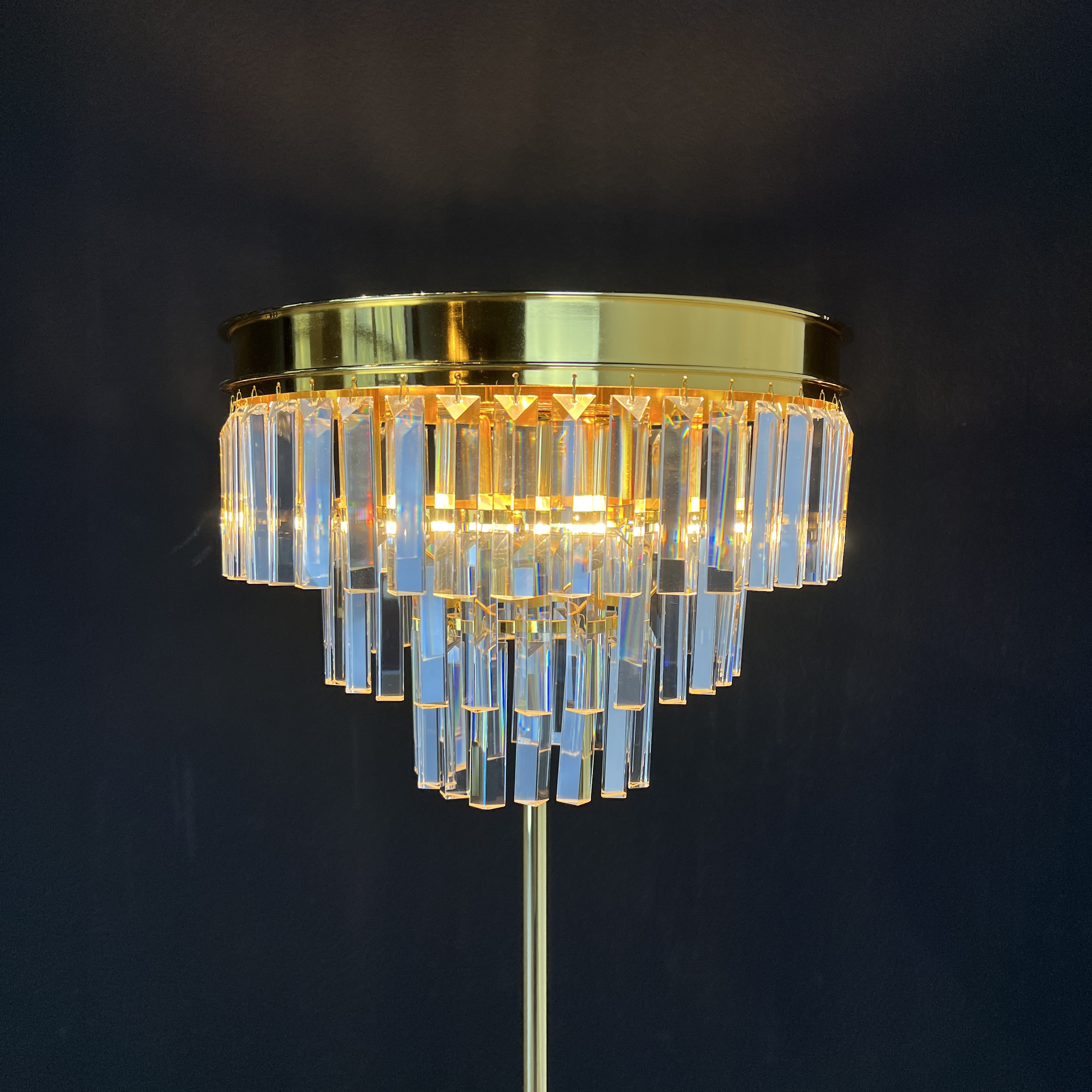 Торшер RH 1920S Odeon Clear Glass Floor Lamp GOLD 50*50*50 см, 4*E14*40W, ImperiumLoft 241415-22, Золотистый, Чёрный