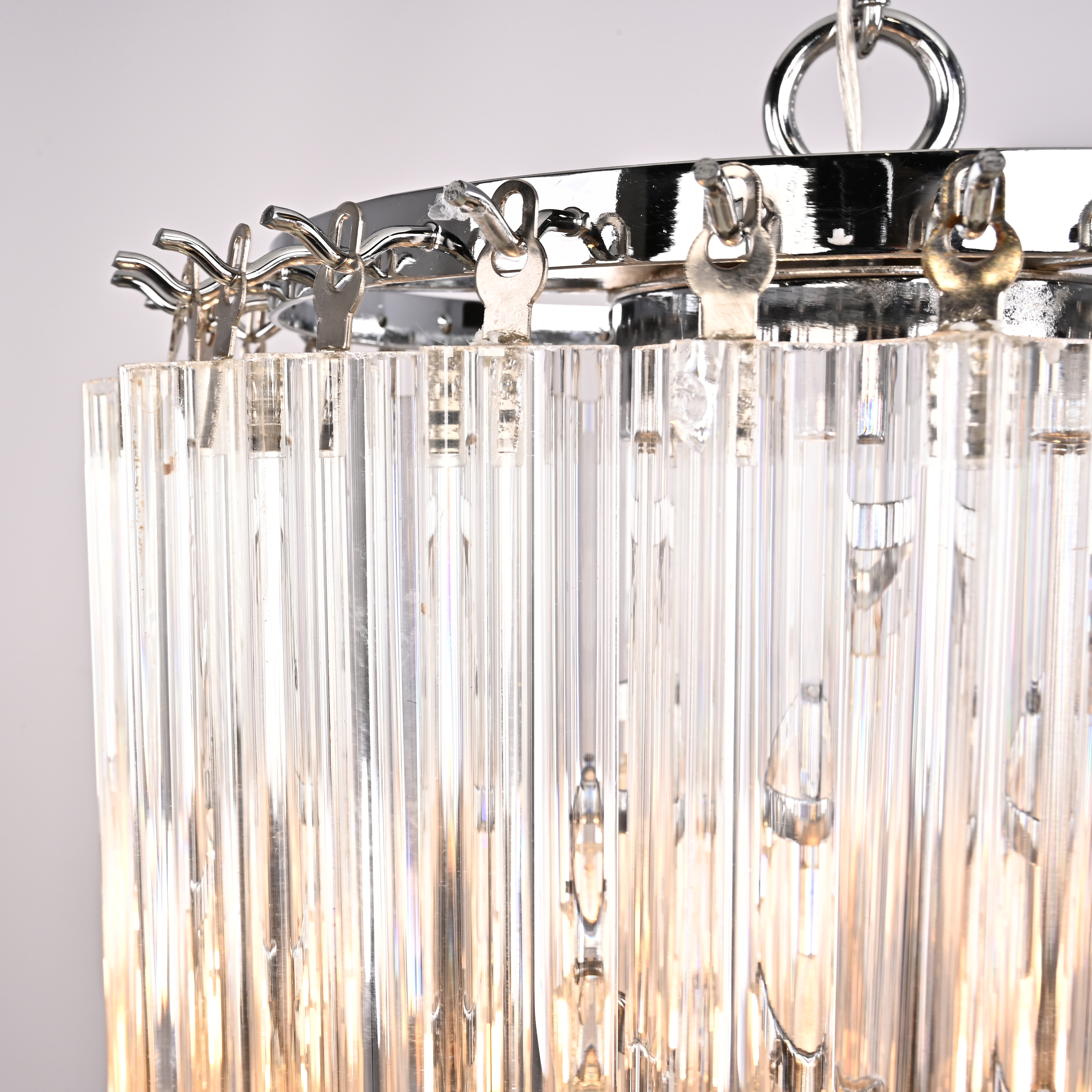 Подвесная люстра Odeon Chandelier Glass Clear 30*30*69 см, 3*E14*40W, ImperiumLoft 40.1929-2, Хром