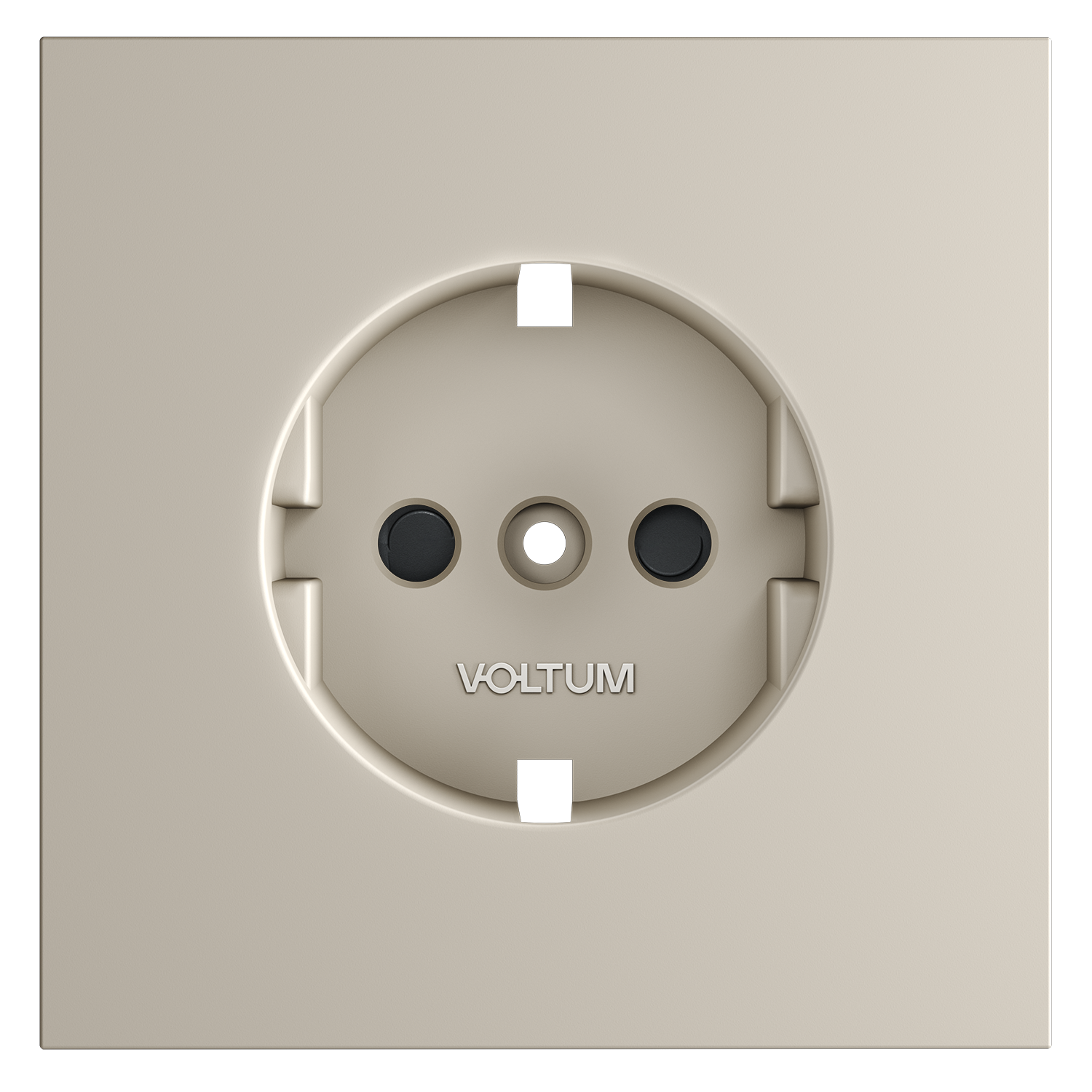 Накладка для розетки с заземлением и защитными шторками, кашемир Voltum S70 VLS000703, Пластик Soft touch
