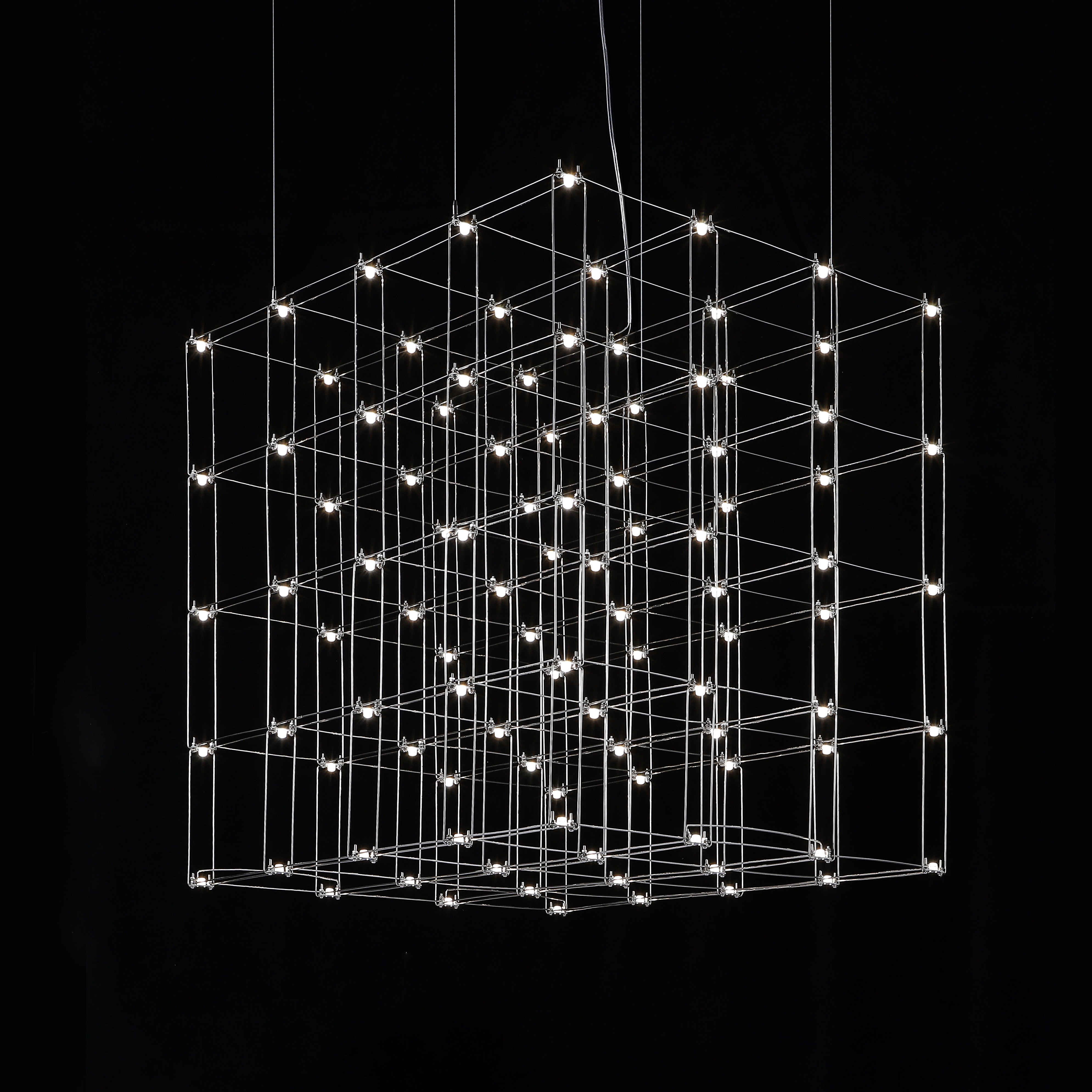 Подвесная люстра Quasar Cosmos Square LED pendant light 80/80/80 80*80*80 см, 100*LED*1W, ImperiumLoft 40.2440, Серебристый