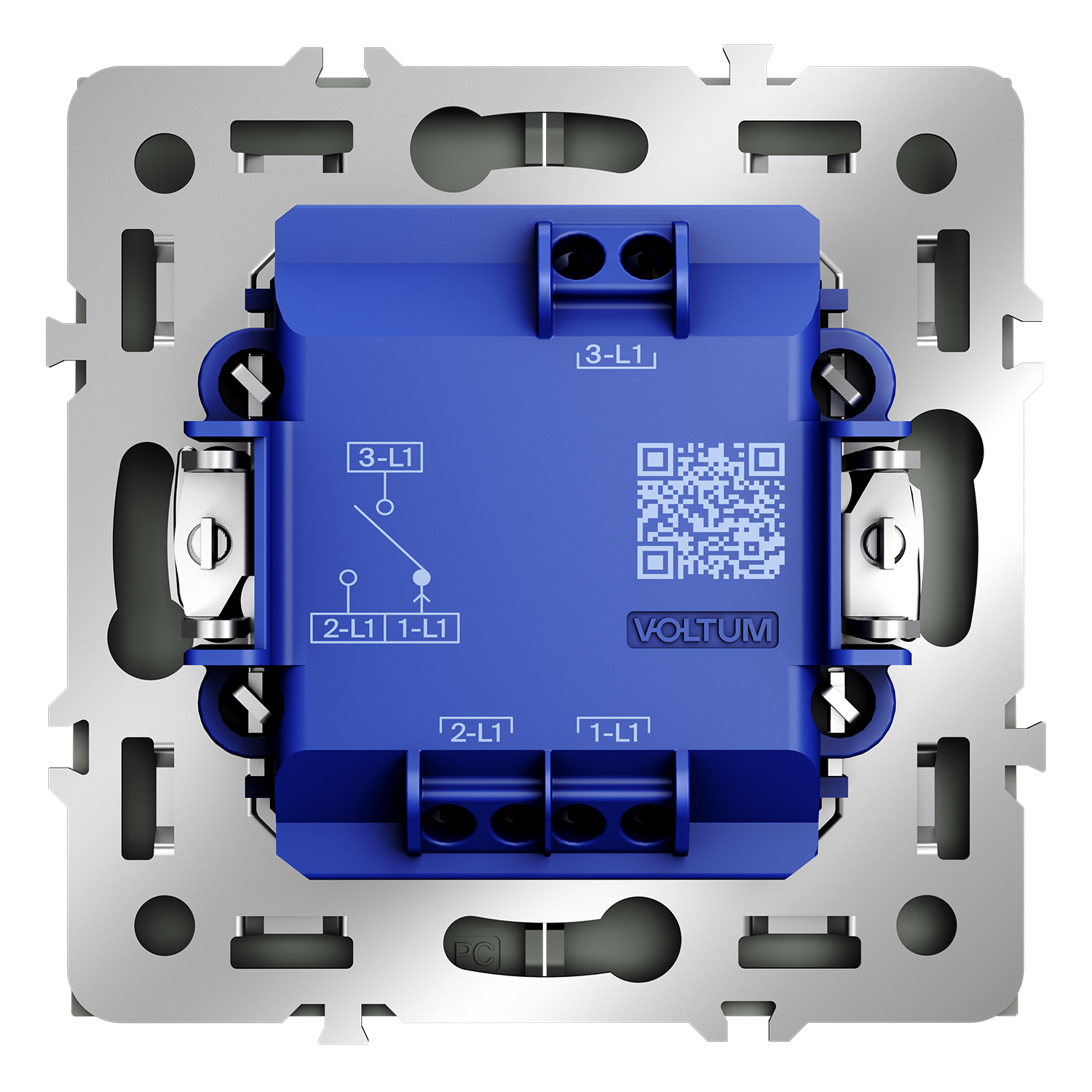 Выключатель встраиваемый для жалюзи 10А, титан Voltum S70 VLS020706, Пластик Soft touch