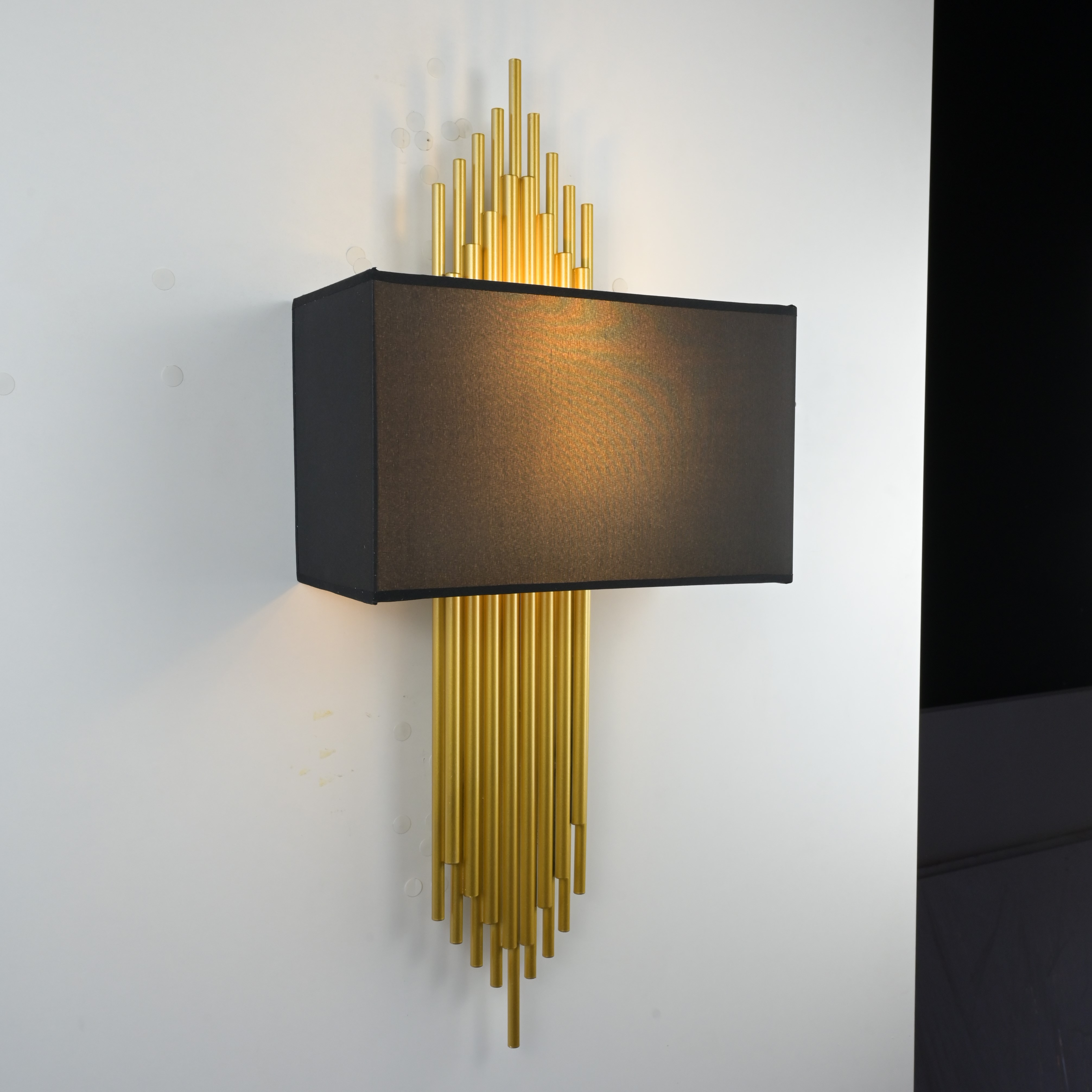 Бра Sohne CG 90-0009 FIORE Black H75 W32 32*32*75 см, 2*E14*40W, 3000K, ImperiumLoft 44.29, Золотистый
