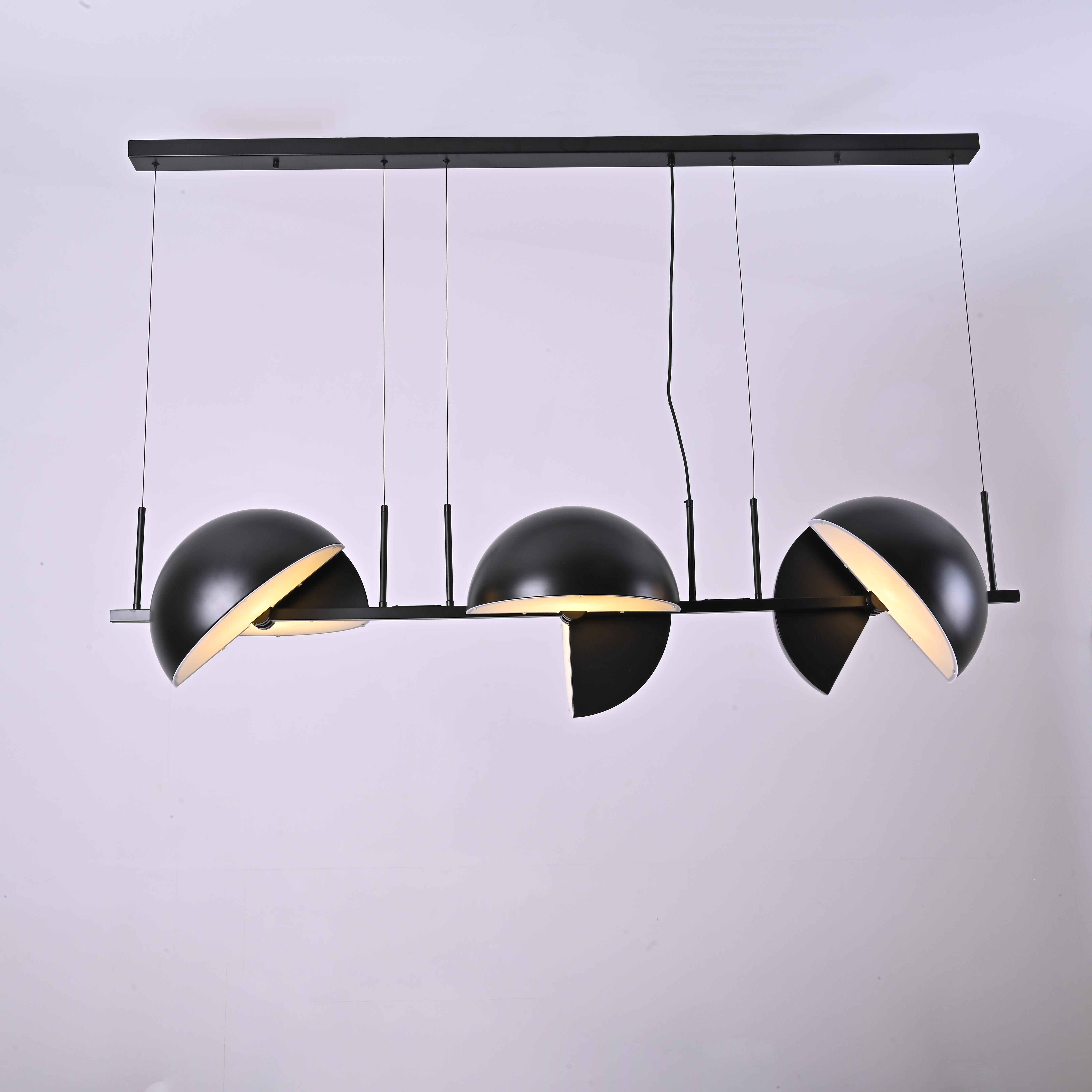 Подвесной светильник Trapeze Triplette by oblure 150*35*37 см, 6*E27*60W, ImperiumLoft 40.962, Чёрный