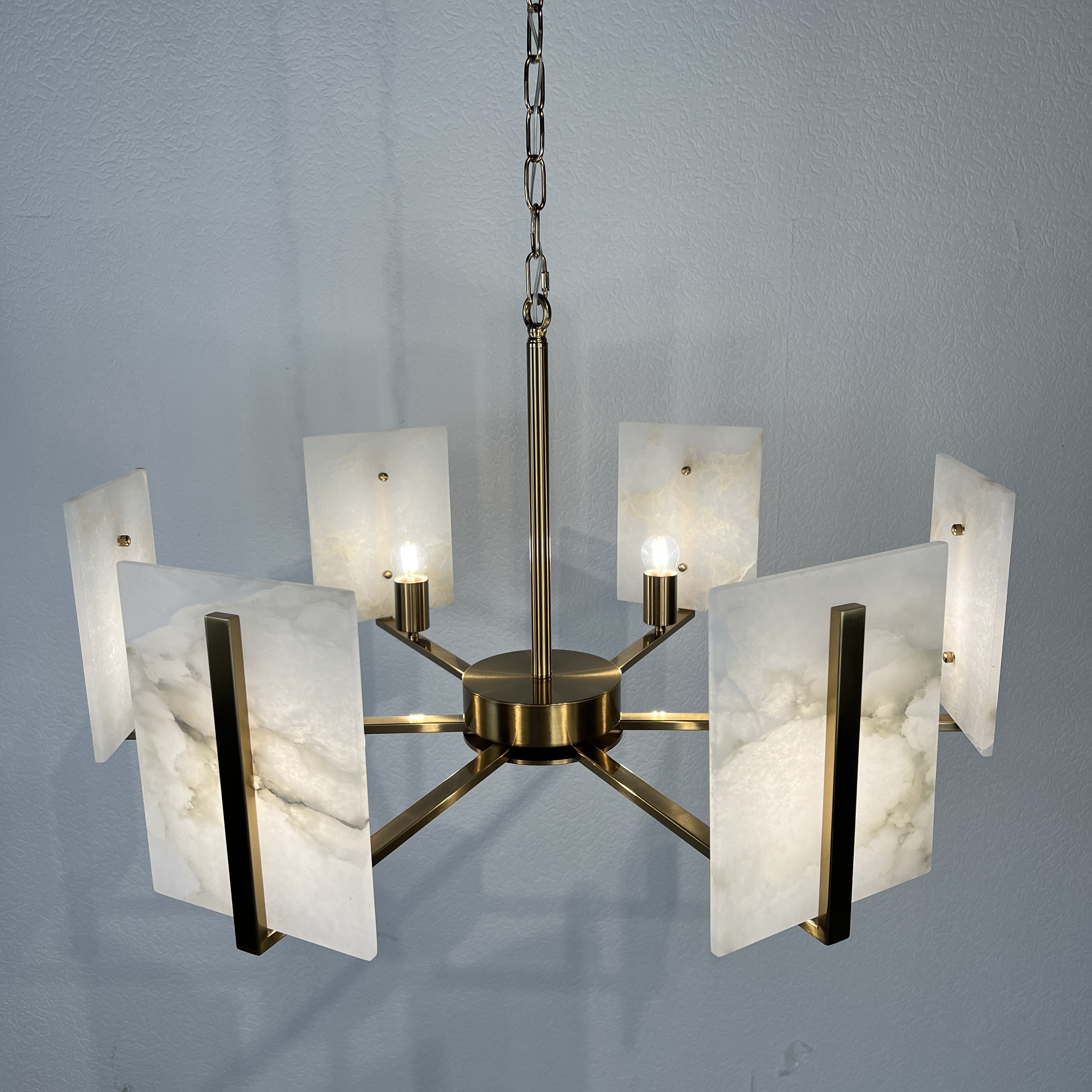 Люстра Marble square Chandelier 78*78*46 см, 6*E27*60W, ImperiumLoft 40.1233, Латунь