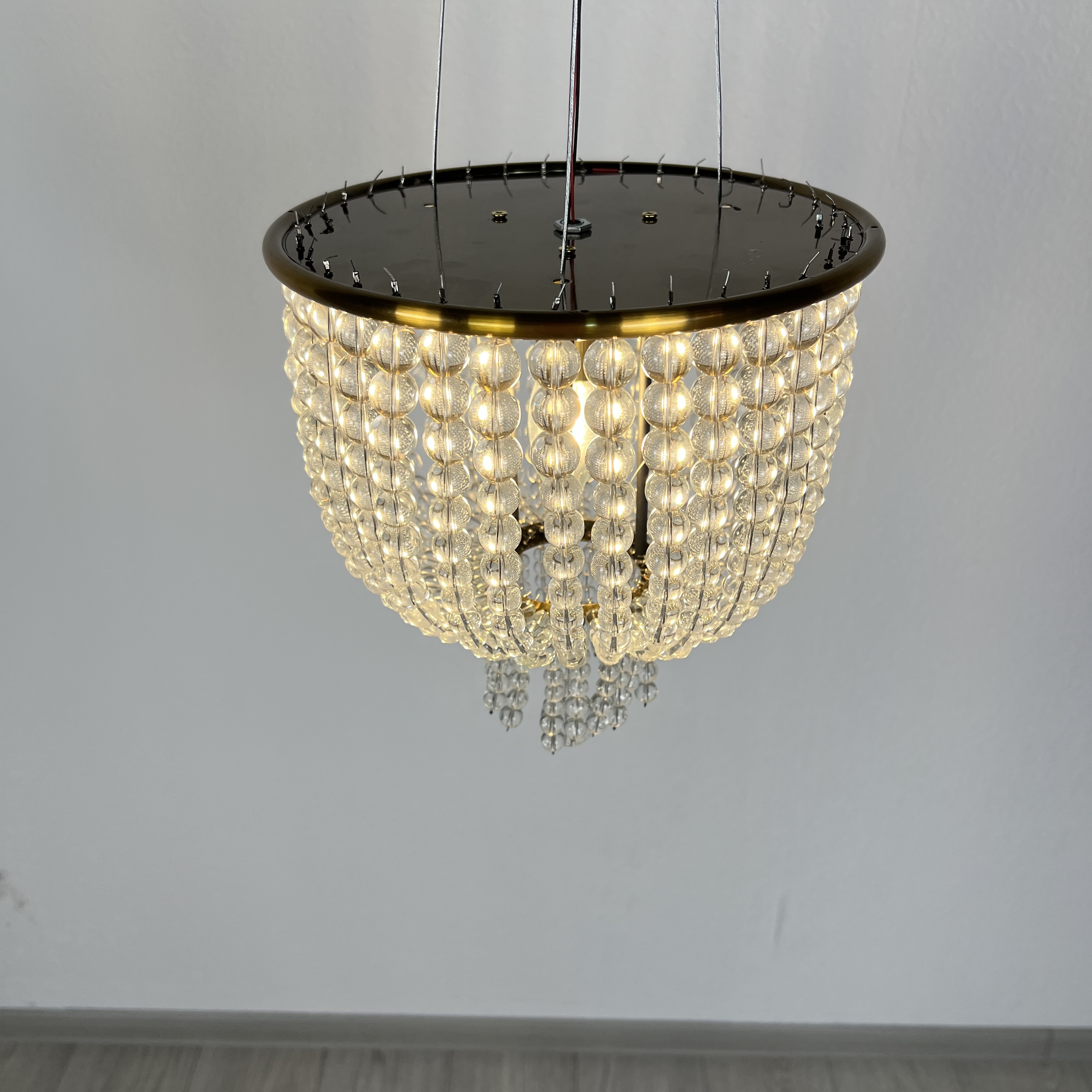 Потолочная люстра JACQUELINE WHITE SCONCE brass 25*25*26 см, 4*E14*40W, ImperiumLoft 44.444, Латунь