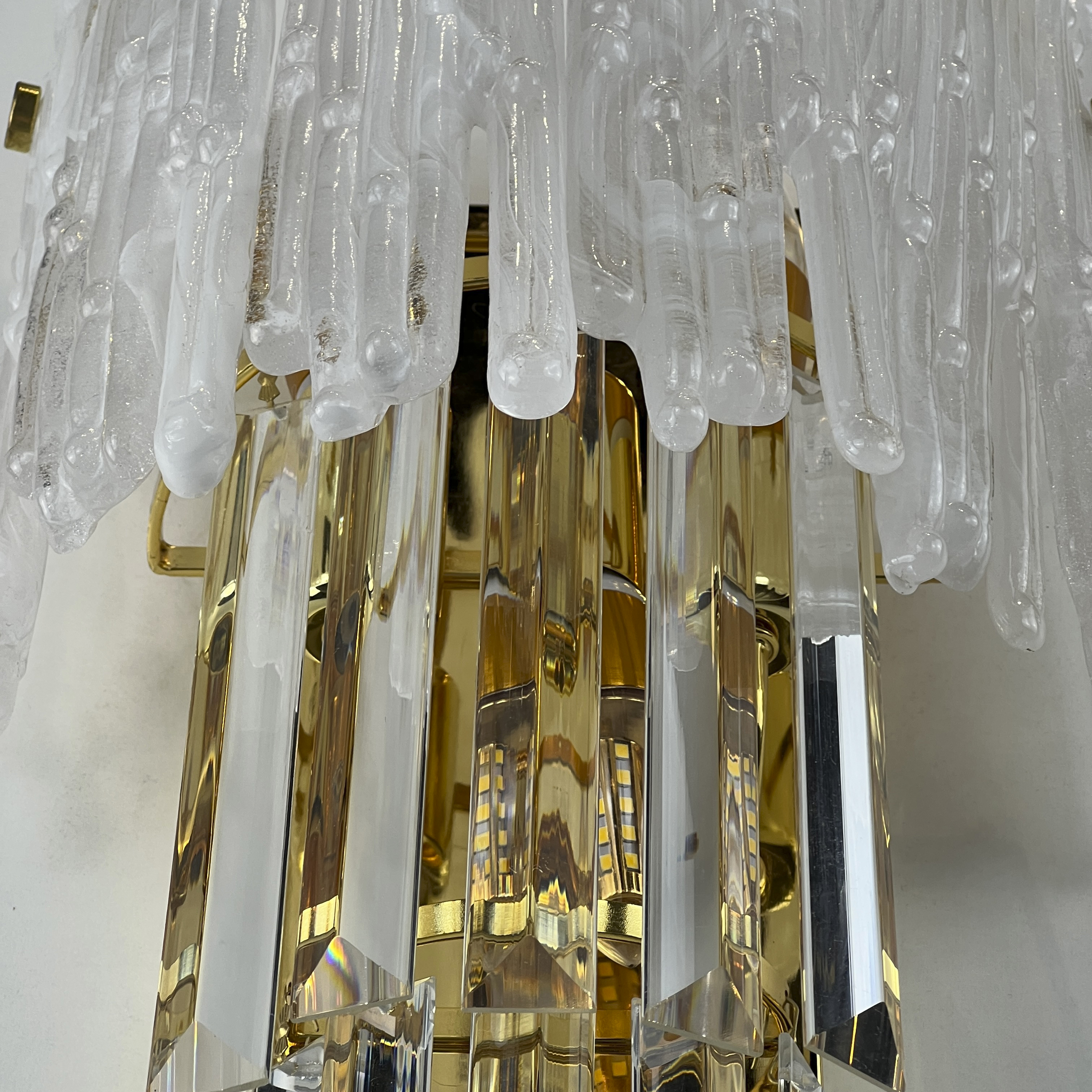 Бра Murano Glass ICE 25*25*45 см, 3*E14*40W, ImperiumLoft 44.726-0, Золотистый
