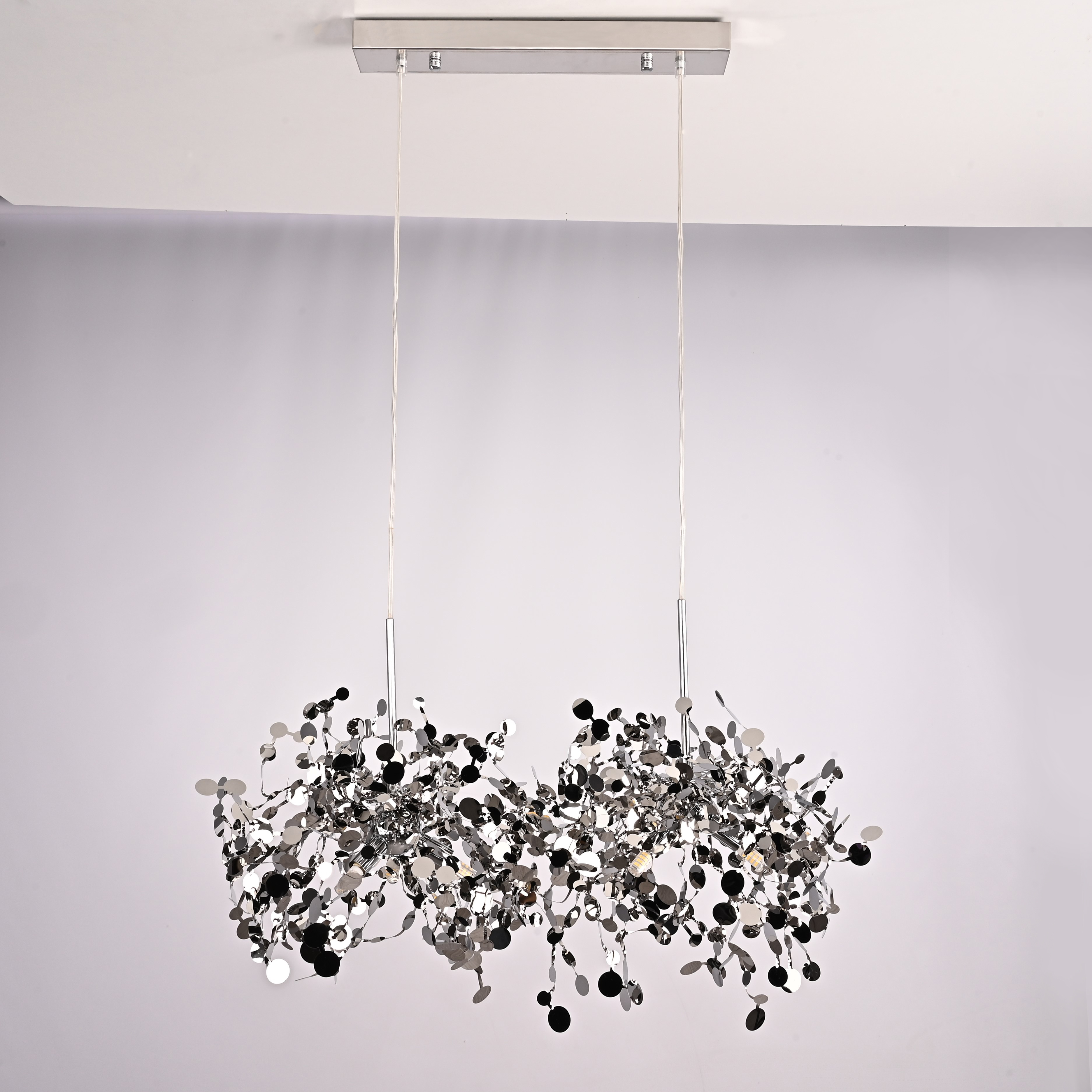 Подвесной светильник Tezani Argent Suspension Linear 80*40*40 см, 6*G9*40W, ImperiumLoft 40.1444, Хром