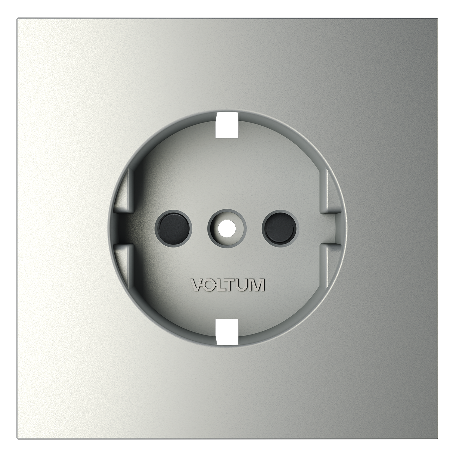 Накладка для розетки с заземлением и защитными шторками, сталь Voltum S70 VLS000705, Пластик Soft touch