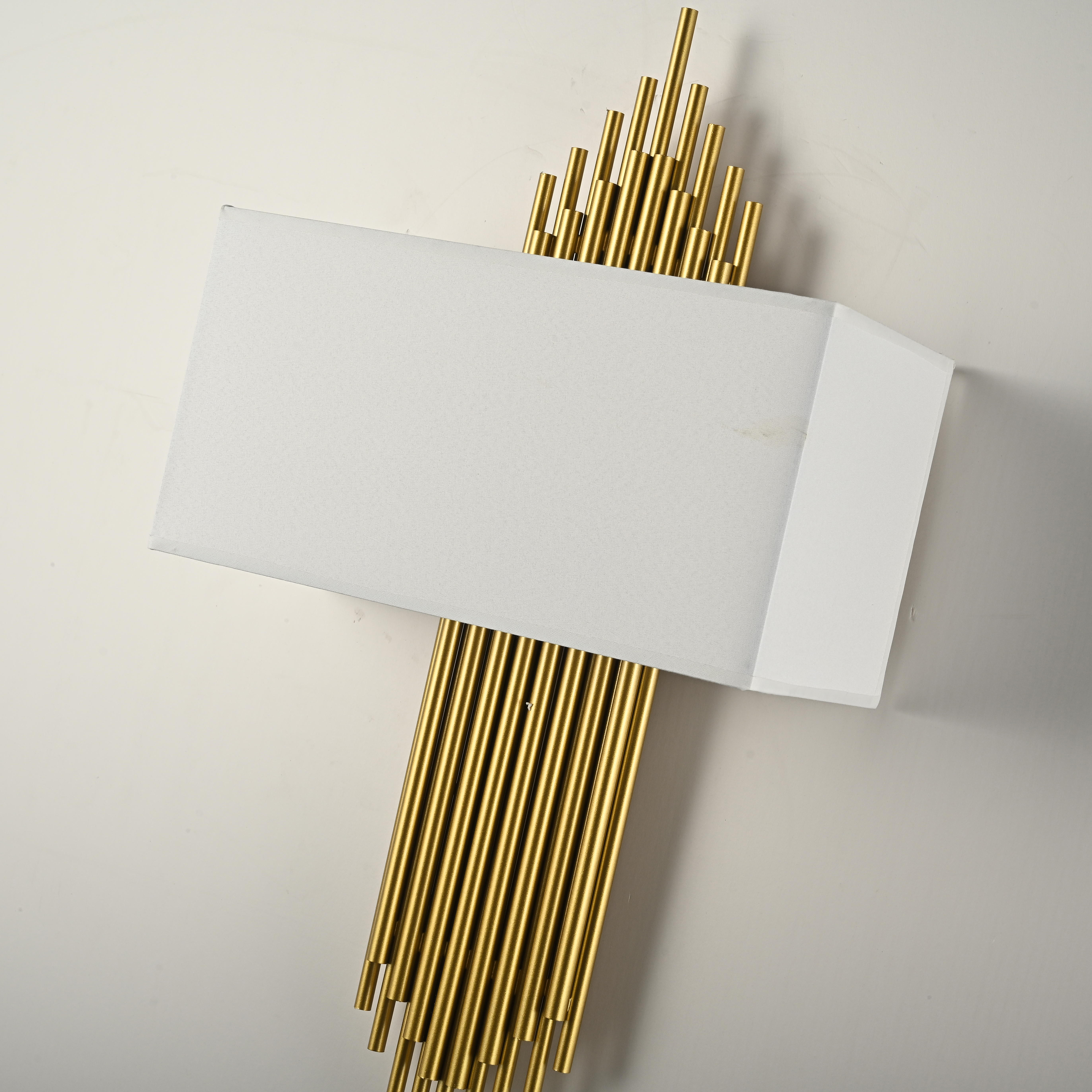 Бра Sohne CG 90-0009 FIORE White H65 W29 29*29*65 см, 2*E14*40W, 3000K, ImperiumLoft 44.27, Золотистый