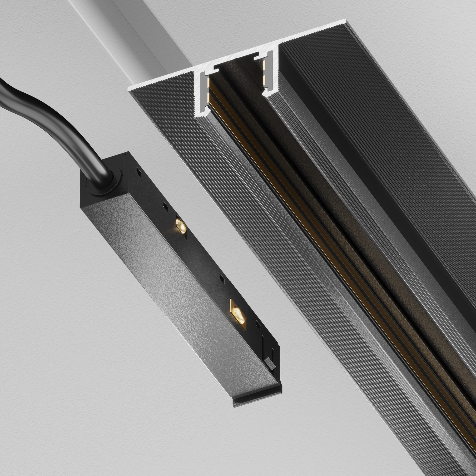 Ввод питания Exility X, черный 7*1*1 см, Maytoni Technical  TRA239B-42B, Черный