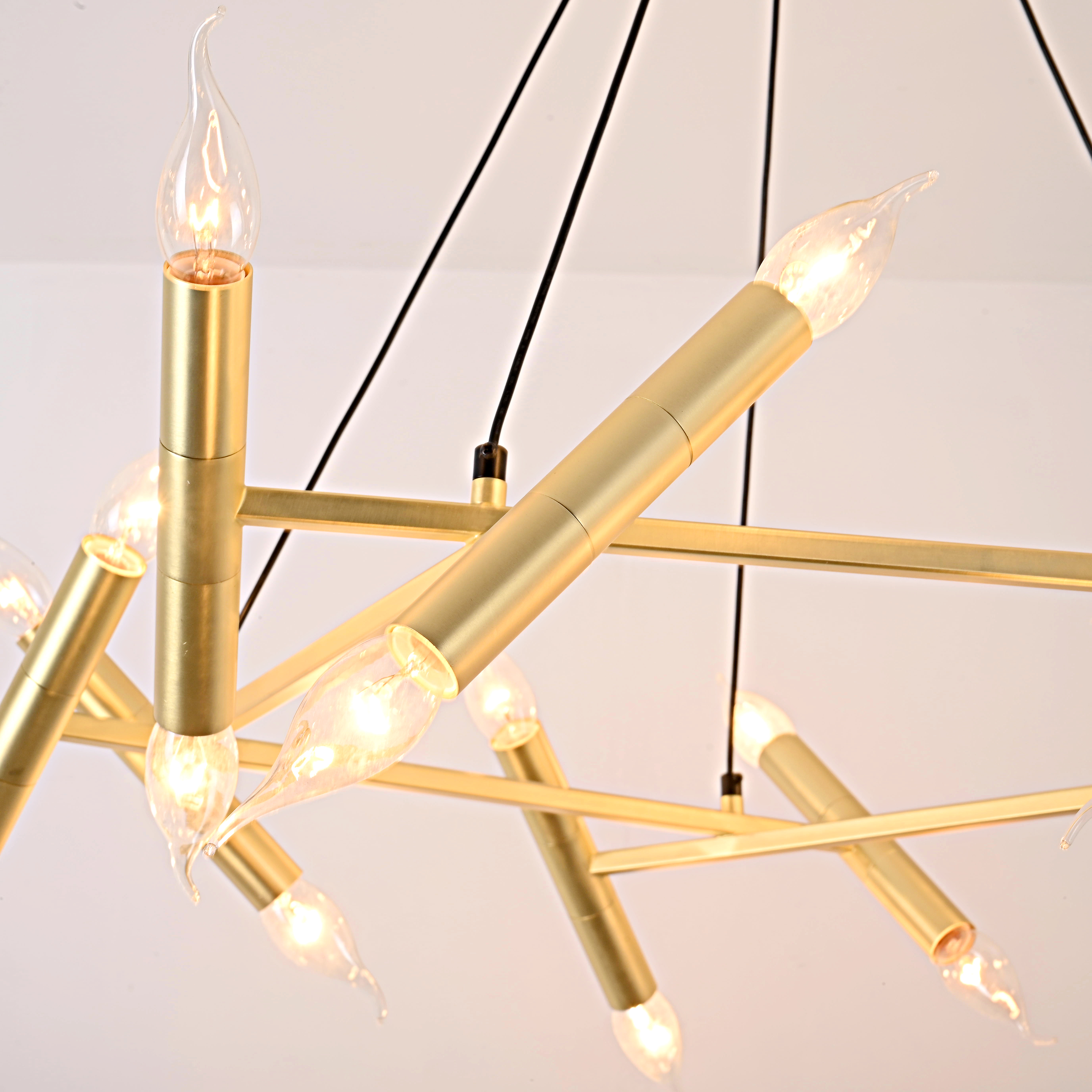 Подвесная люстра JONATHAN BROWNING Le Pentagone Chandelier 20 Light 80*80*20 см, 20*E14*40W, ImperiumLoft 40.2364, Латунь