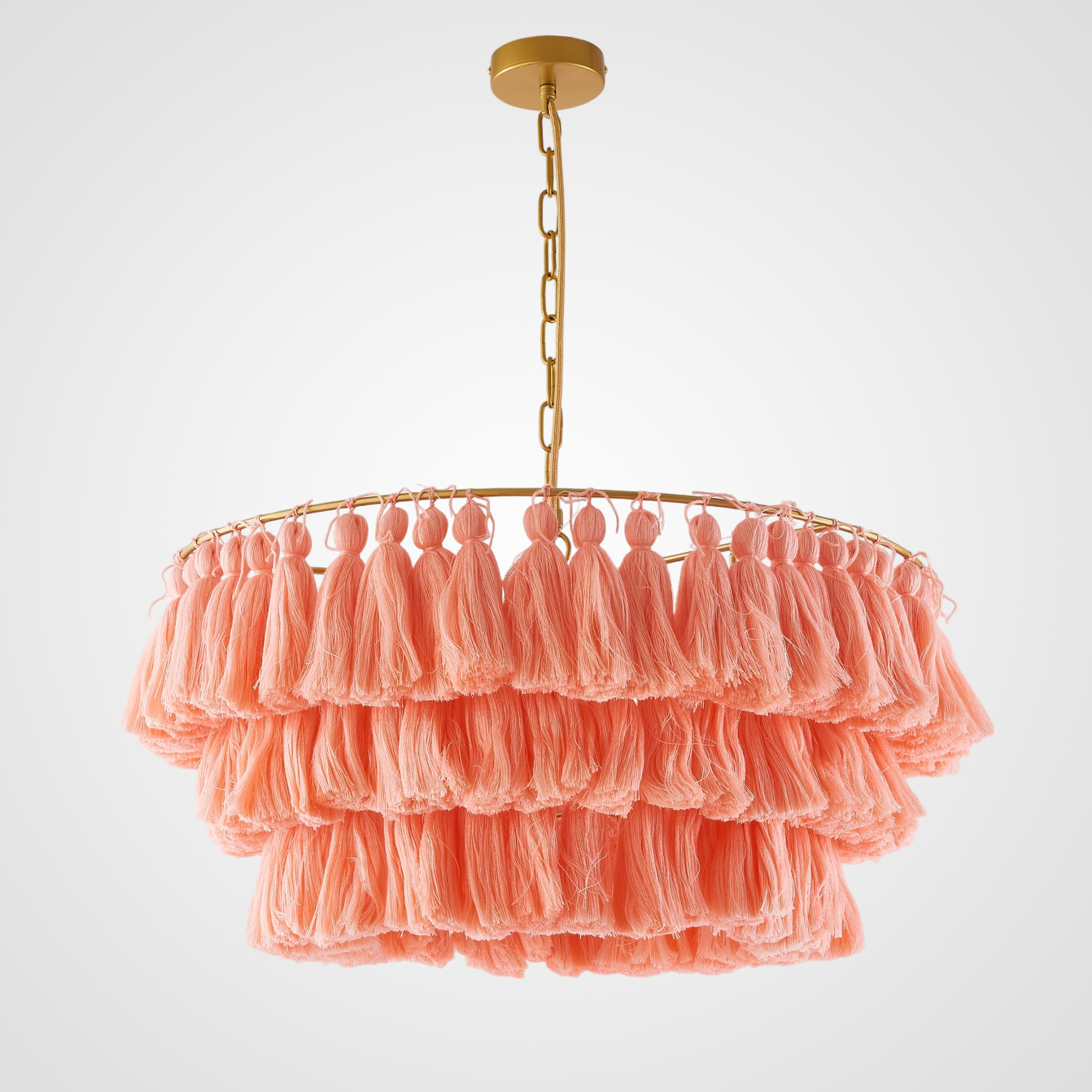 Подвесная люстра TASSEL Карамель 61*61*35 см, 1*E27*60W, ImperiumLoft TASSEL01, Латунь