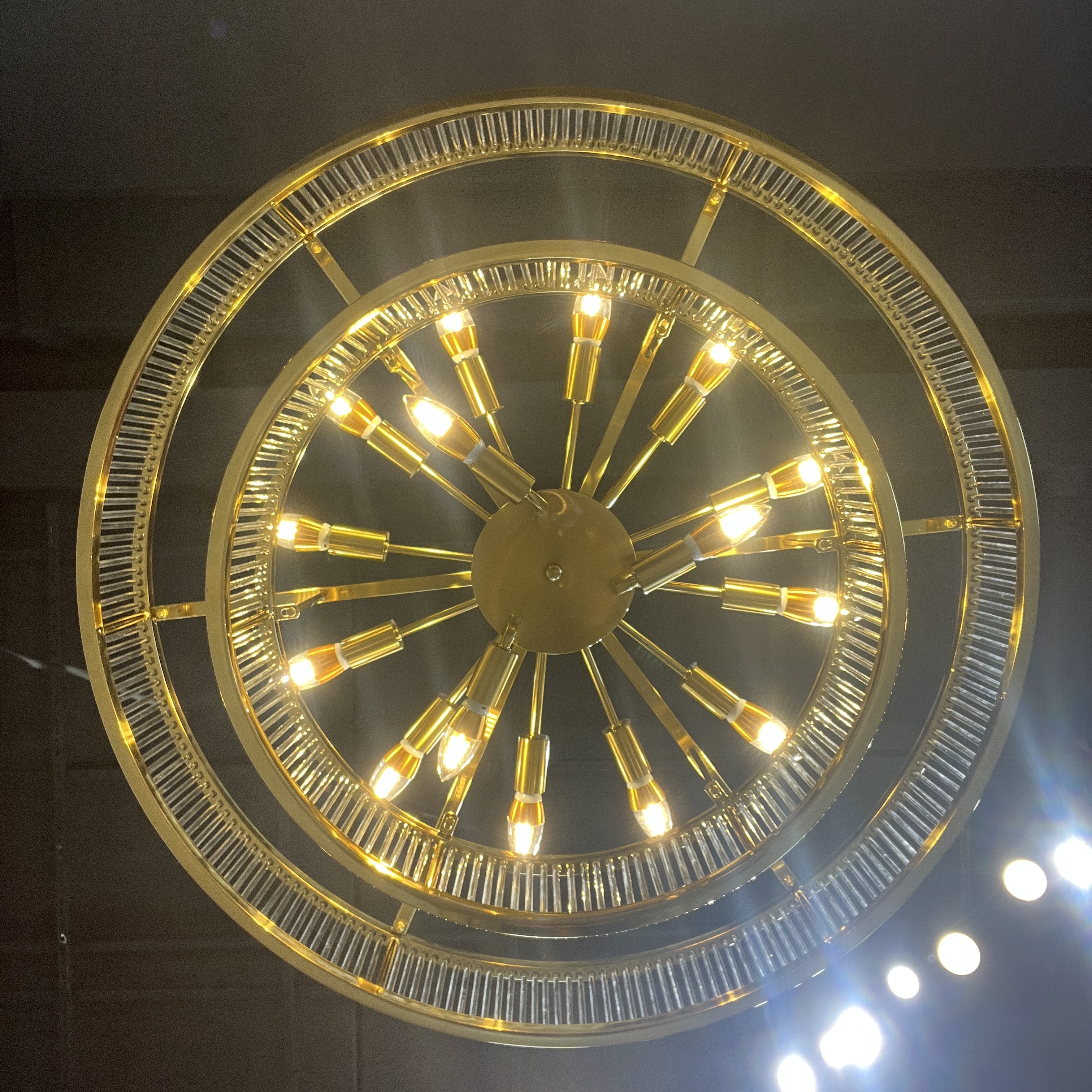 Люстра на штанге RH Marais Round Chandelier D100 100*100*30 см, 14*E14*40W, ImperiumLoft 40.2668, Латунь