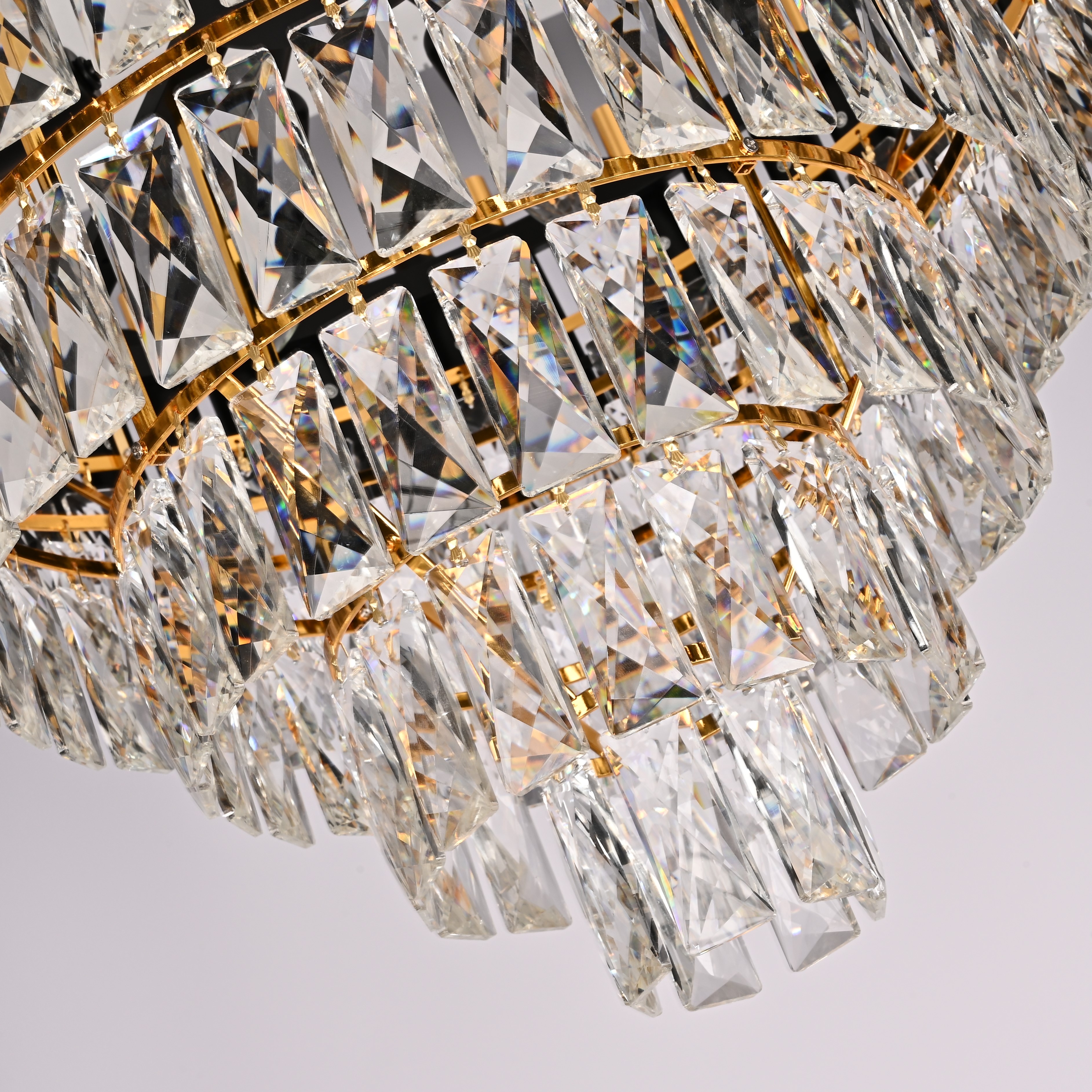 Подвесная люстра Empire Black Chandelier Crystal D 70 70*70*140 см, 8*E14*40W, ImperiumLoft 40.2862, Чёрный, Золотистый, Серебристый