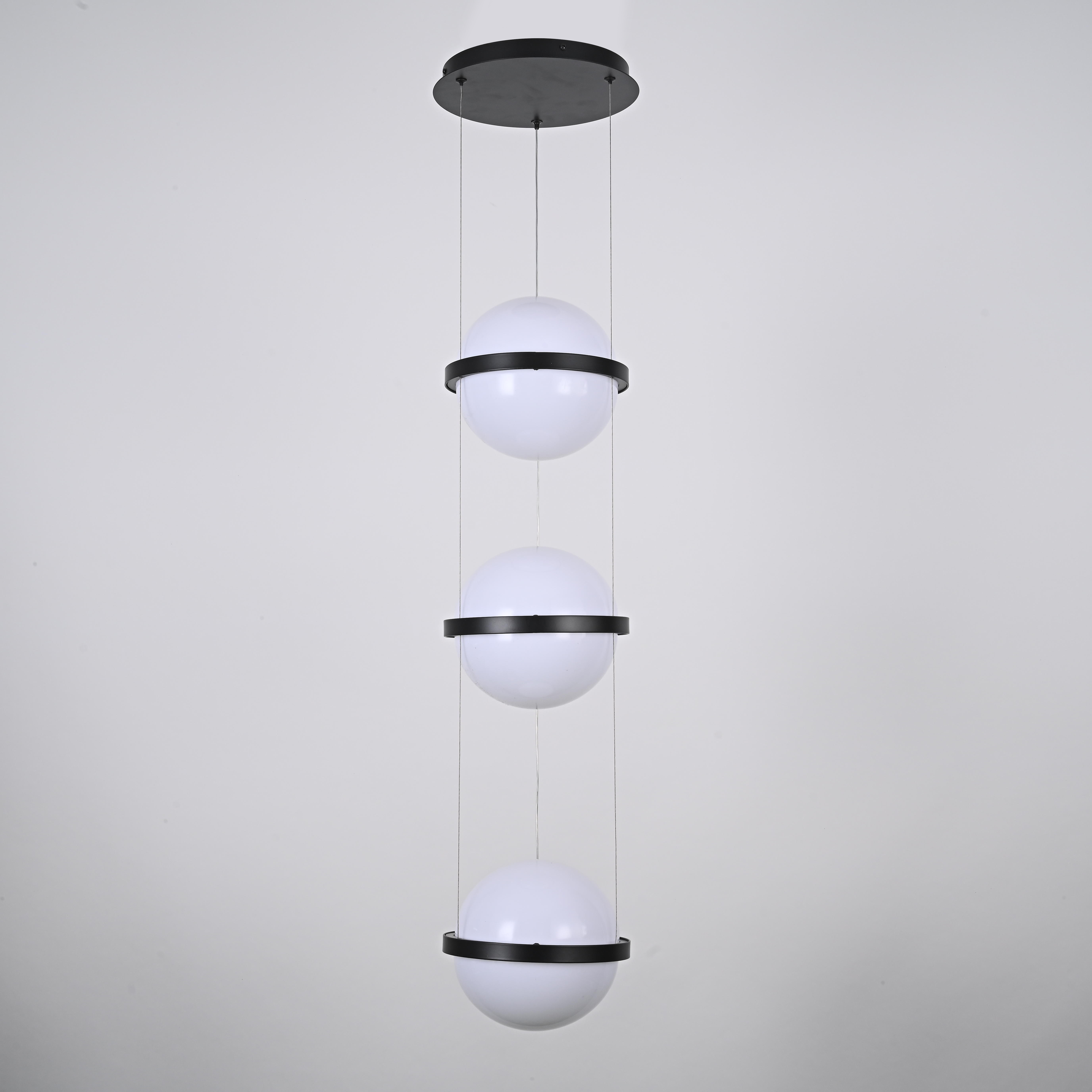 Подвесной светильник PALMA Wall lamp 3 шара 22*22*325 см, 3*LED*9W, 3000, 4000, 6000K, ImperiumLoft 22.93727, Серый