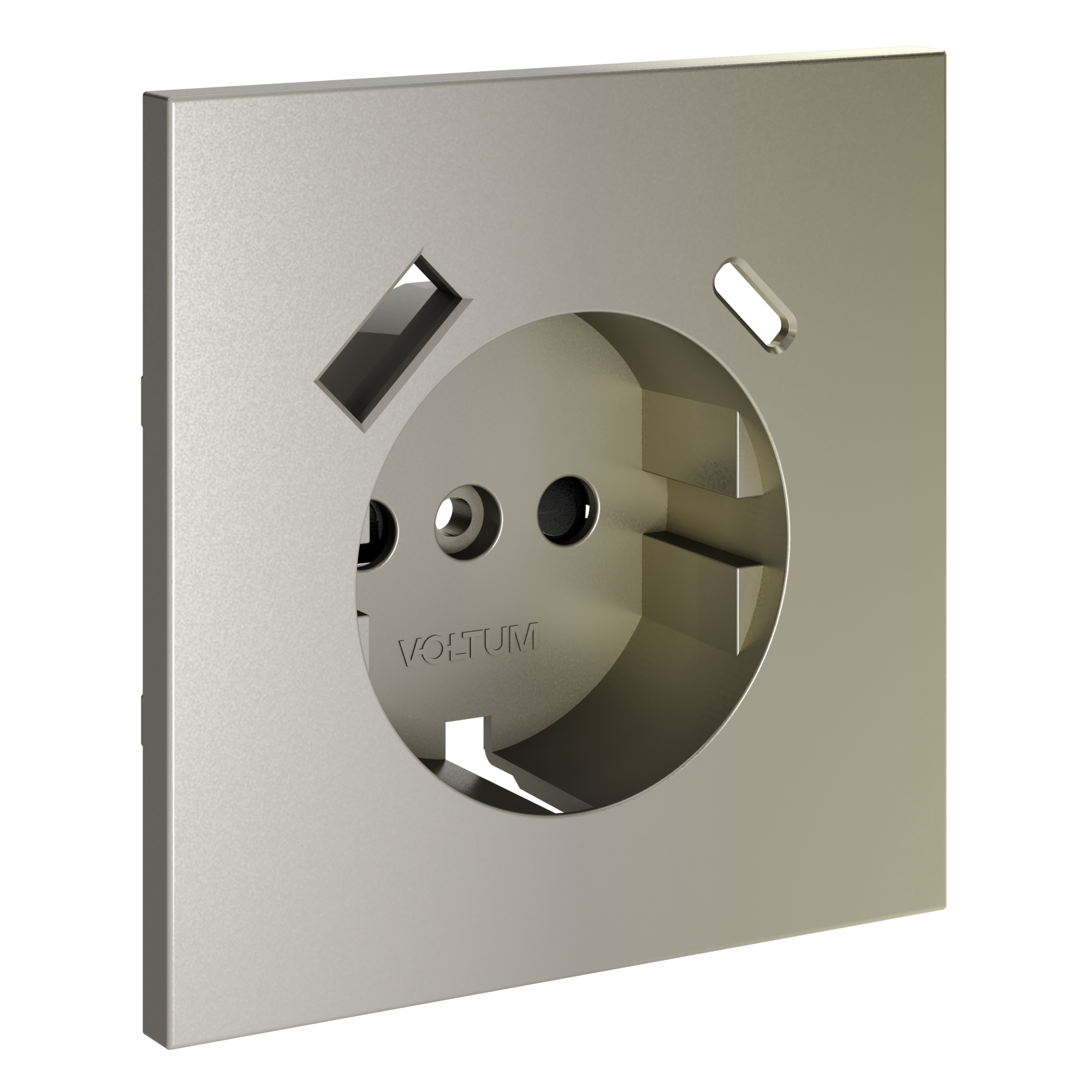 Накладка для розетки с заземлением и защитными шторками, с USB A+C, шелк Voltum S70 VLS001004, Пластик Soft touch