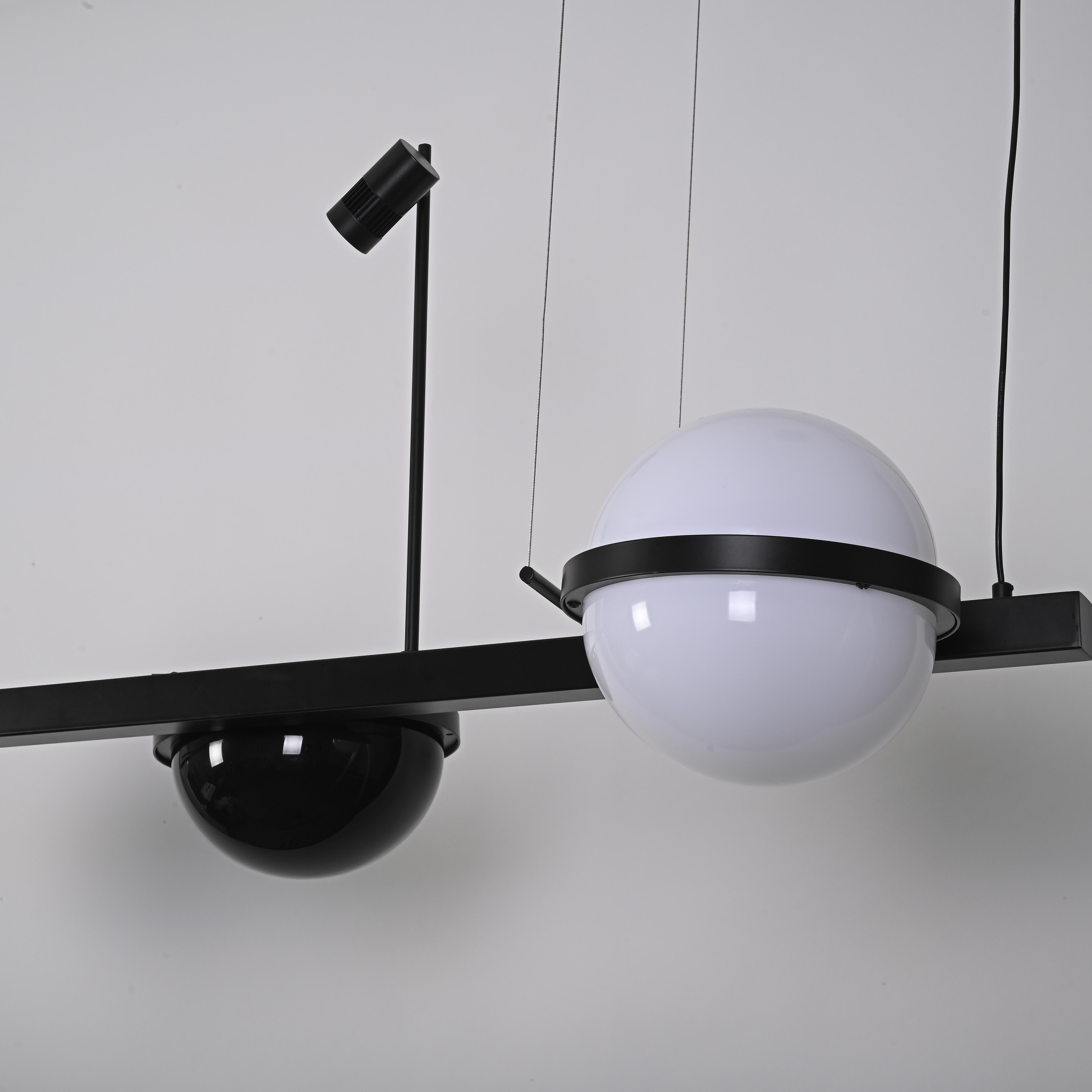 Реечный подвесной светильник PALMA Wall lamp 2 шара + 1 вазон горизонтальная 150*48*47 см, 3*LED*10, 2W, 3000, 4000, 5000K, ImperiumLoft 22.93726, Серый