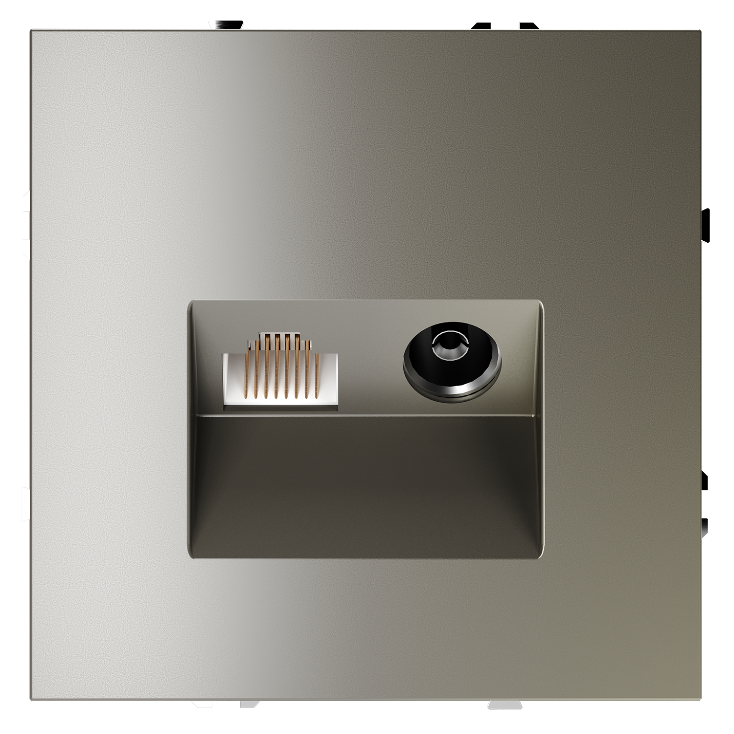 Розетка телевизионная встраиваемая TV+RJ45 кат. 6, шелк Voltum S70 VLS060704, Пластик Soft touch