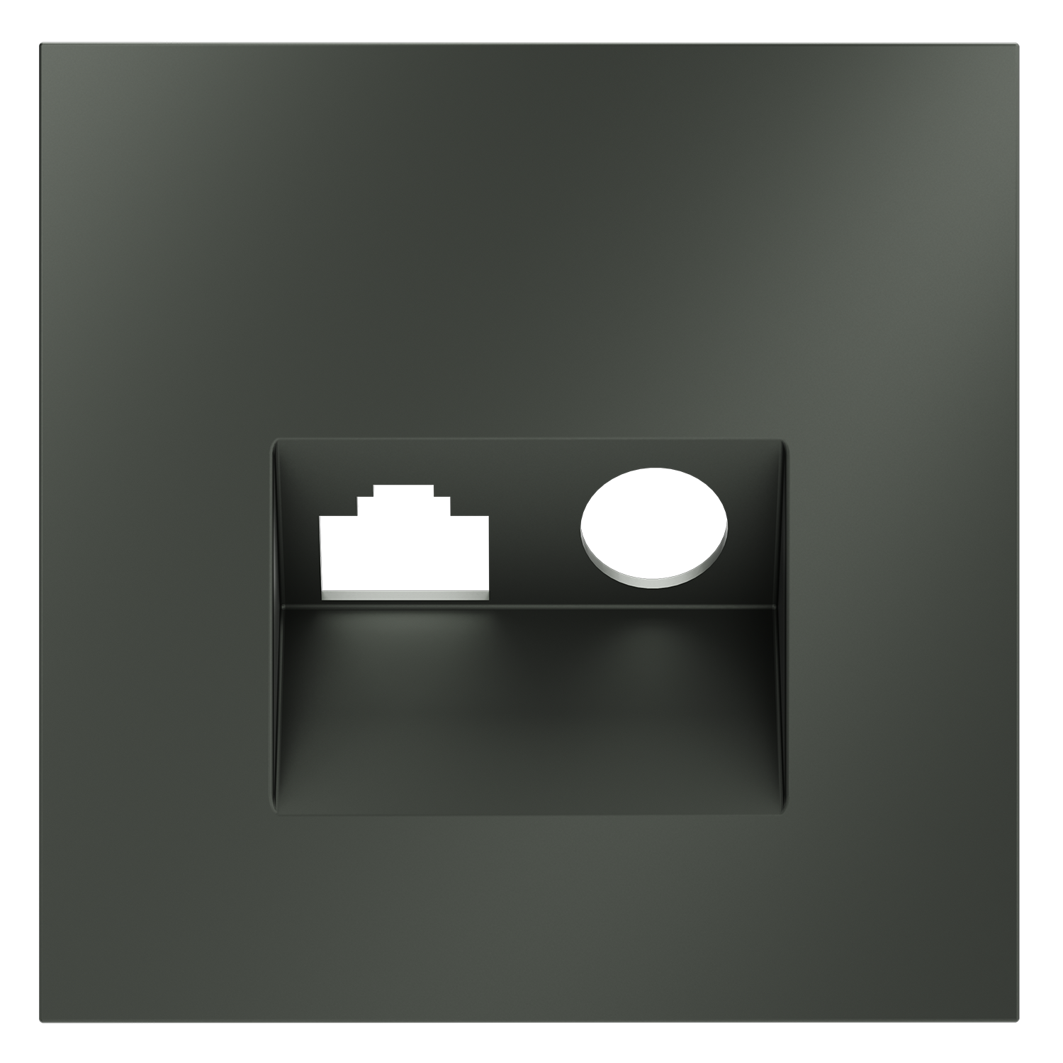 Накладка для розетки TV+RJ45 кат. 6, титан Voltum S70 VLS002706, Пластик Soft touch