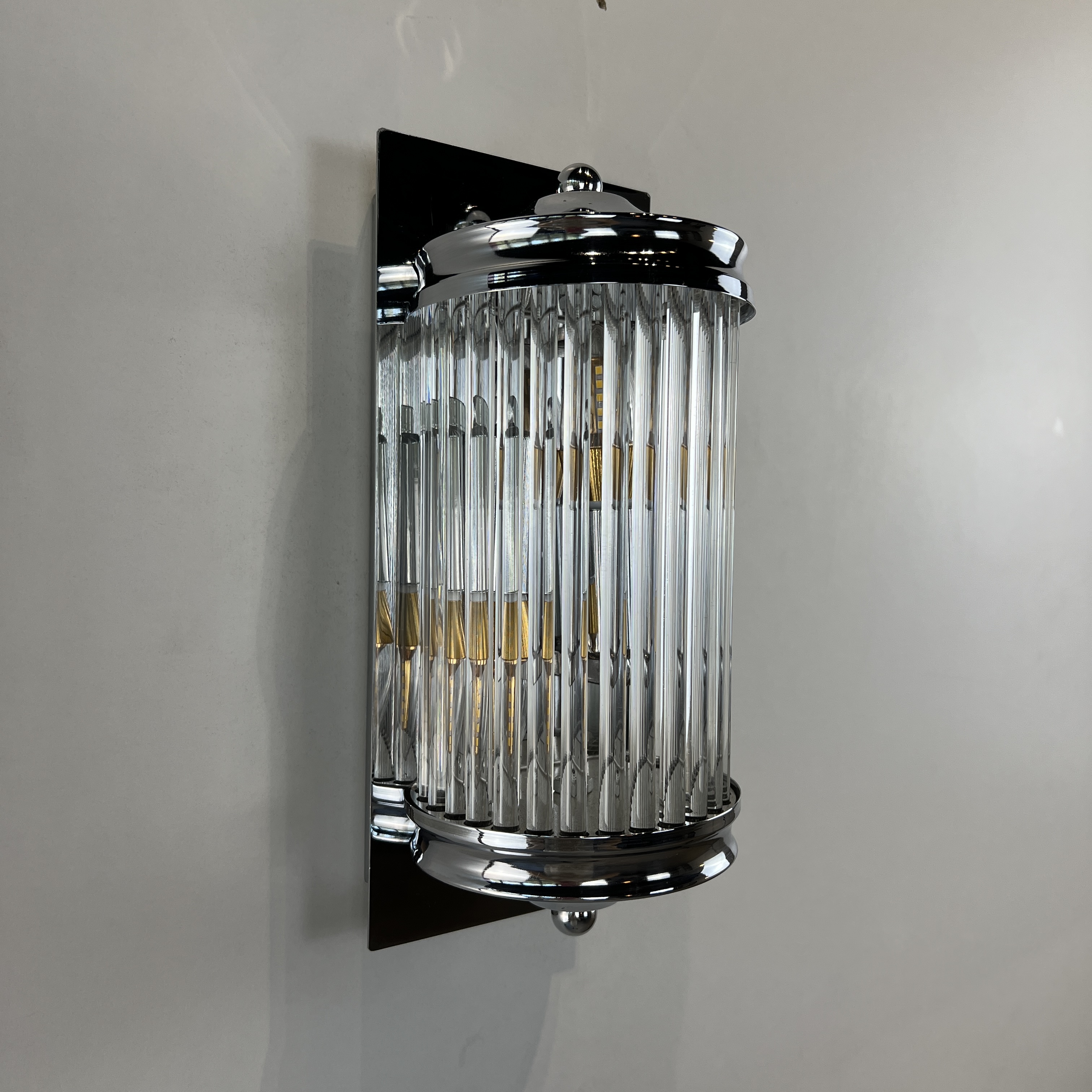 Бра Eichholtz Wall Lamp Glorious M 13*13*30 см, 1*E14*40W, ImperiumLoft 44.404, Хром