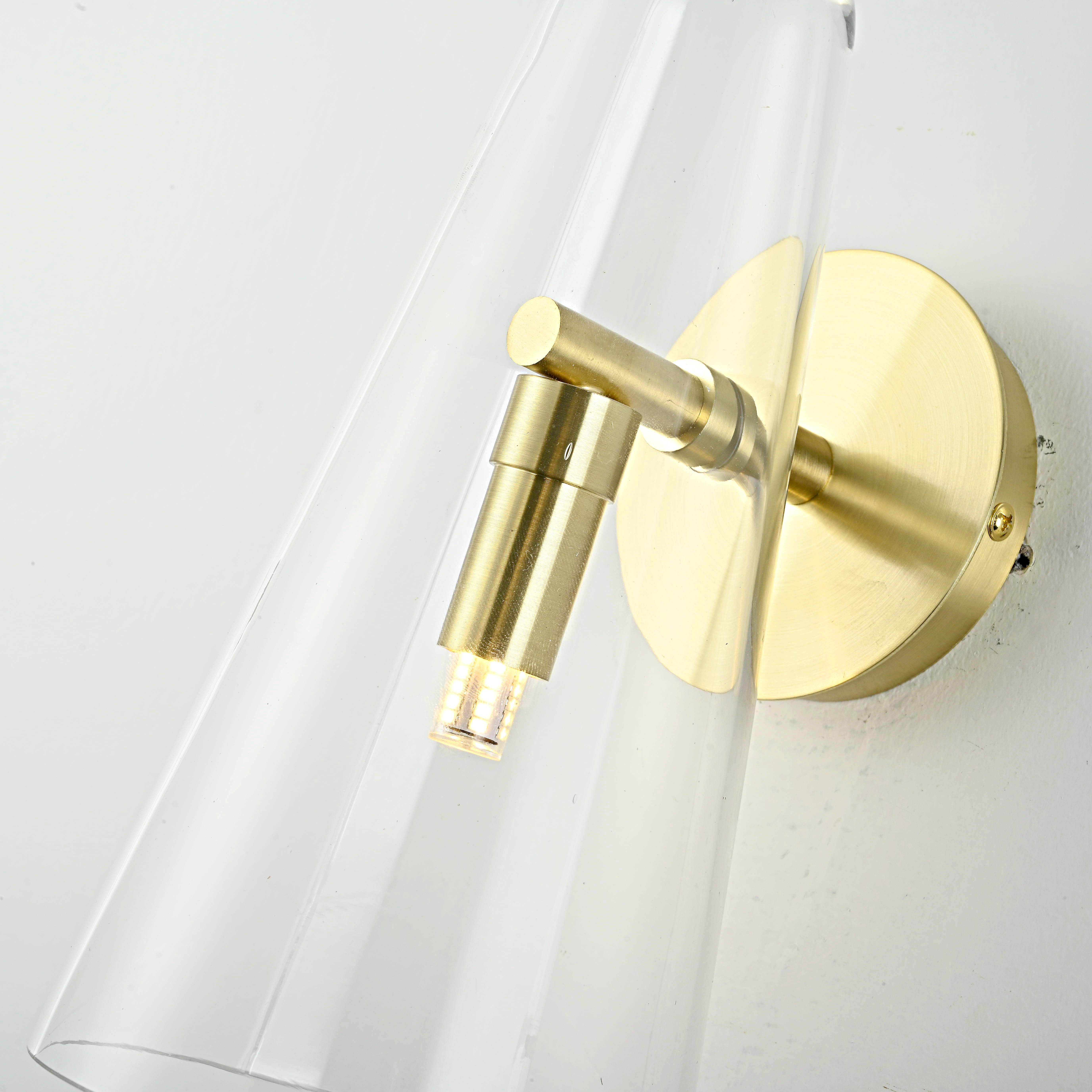 Бра Доми Sconce Transparent 22*19*19 см, 1*G9*40W, ImperiumLoft 44.1075-0, Золотистый
