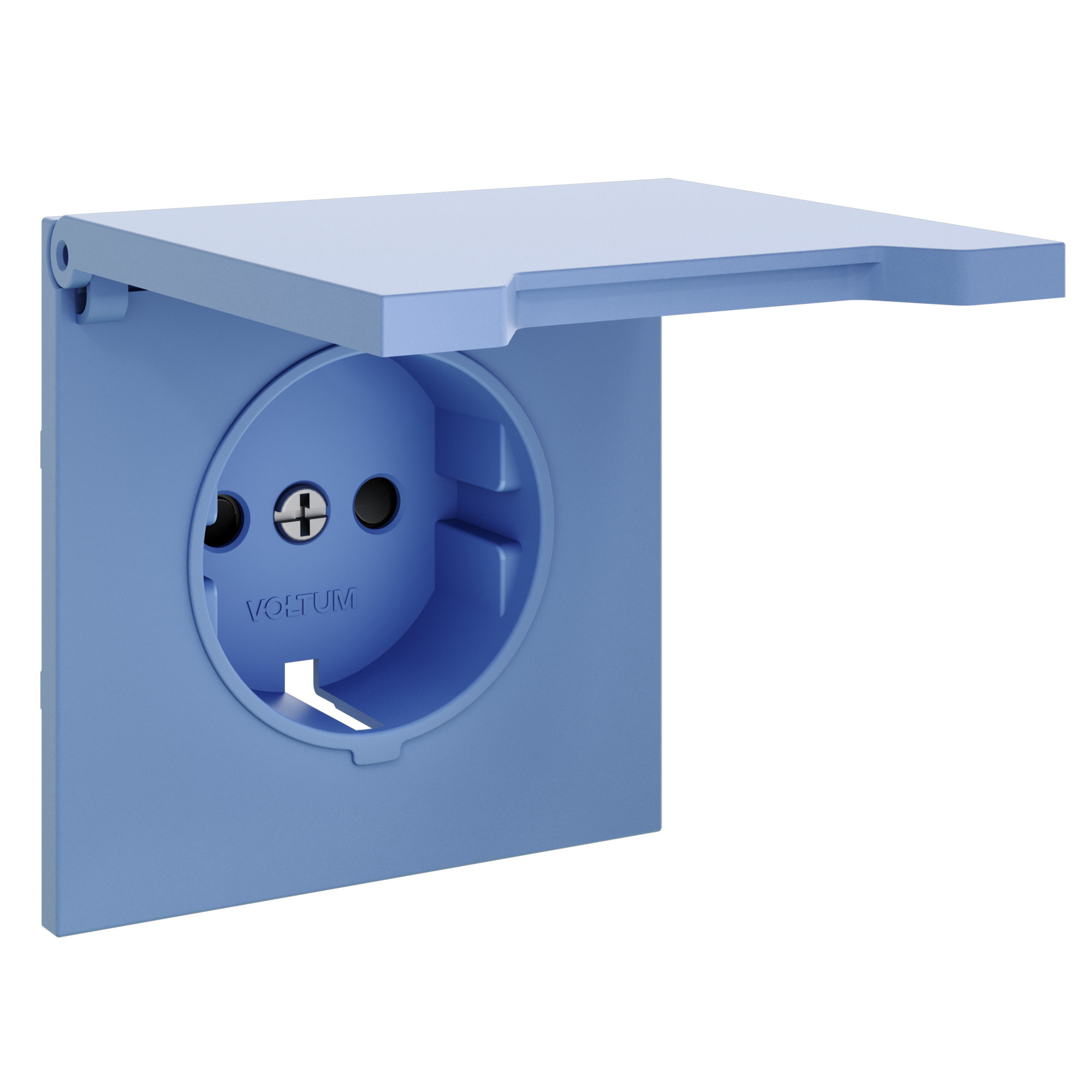 Накладка для розетки с заземлением, защитными шторками и крышкой, S70, деним Voltum VLS000815