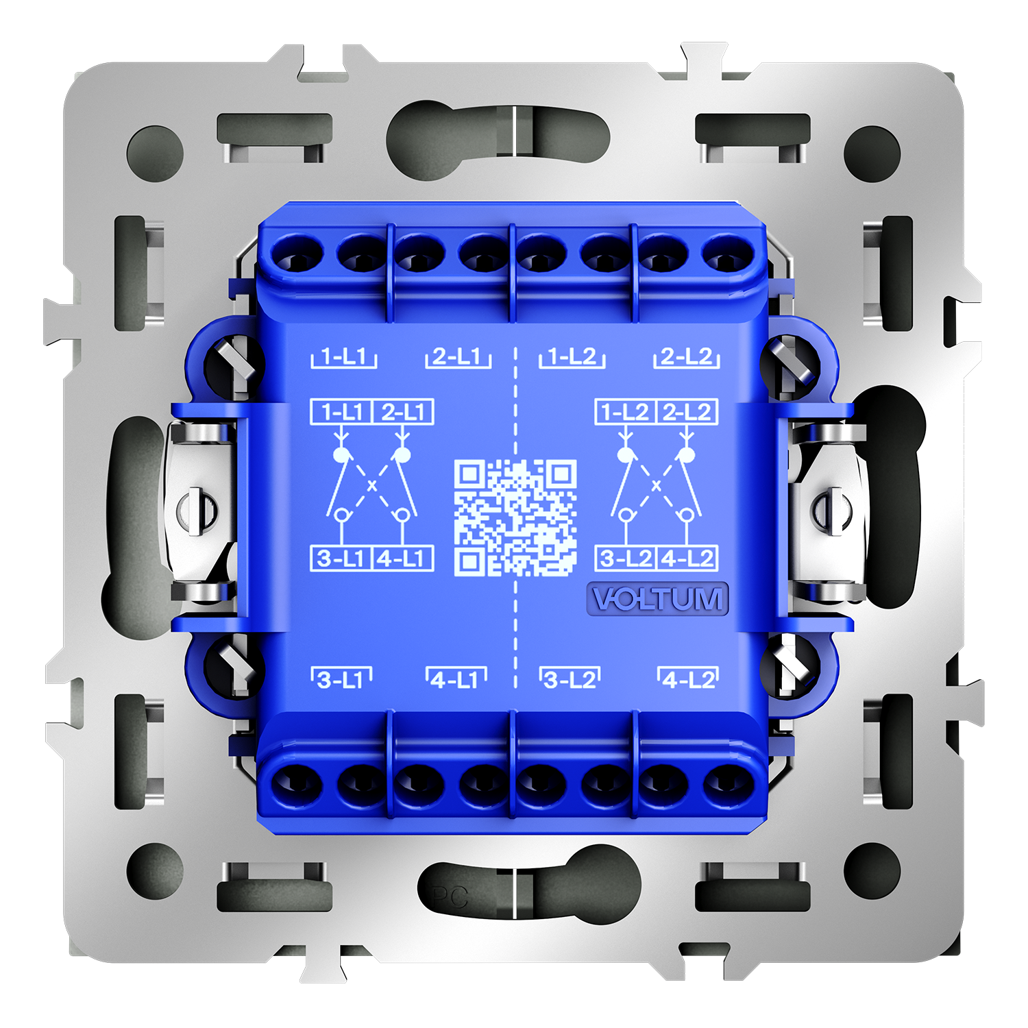 Перекрестный переключатель встраиваемый двухклавишный 10А, титан Voltum S70 VLS020506, Пластик Soft touch
