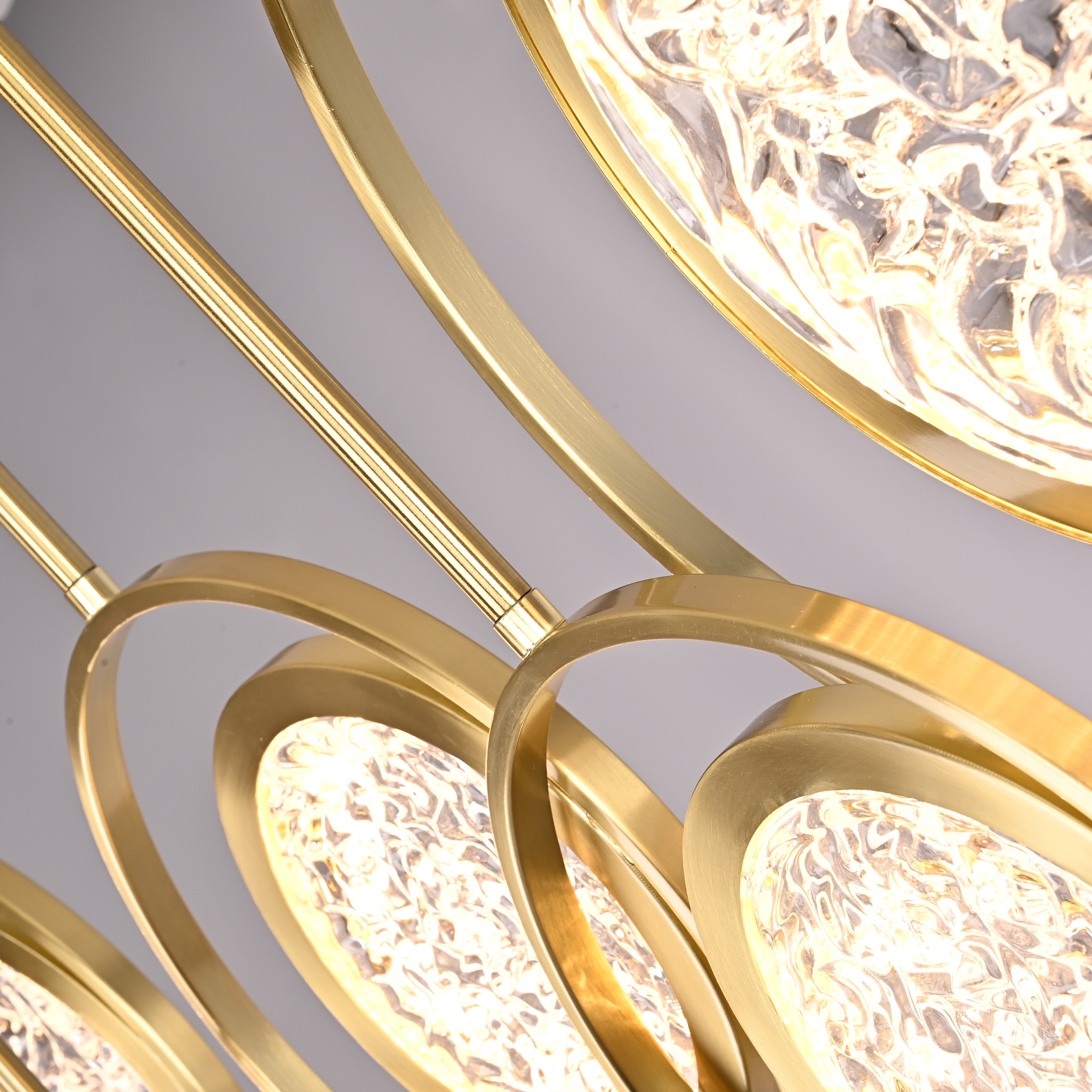 Дизайнерская люстра на штанге ЛУНА lighting collection L100 42*18*18 см, 5*LED*11W, 3000K, ImperiumLoft CAMEO01, Золотистый