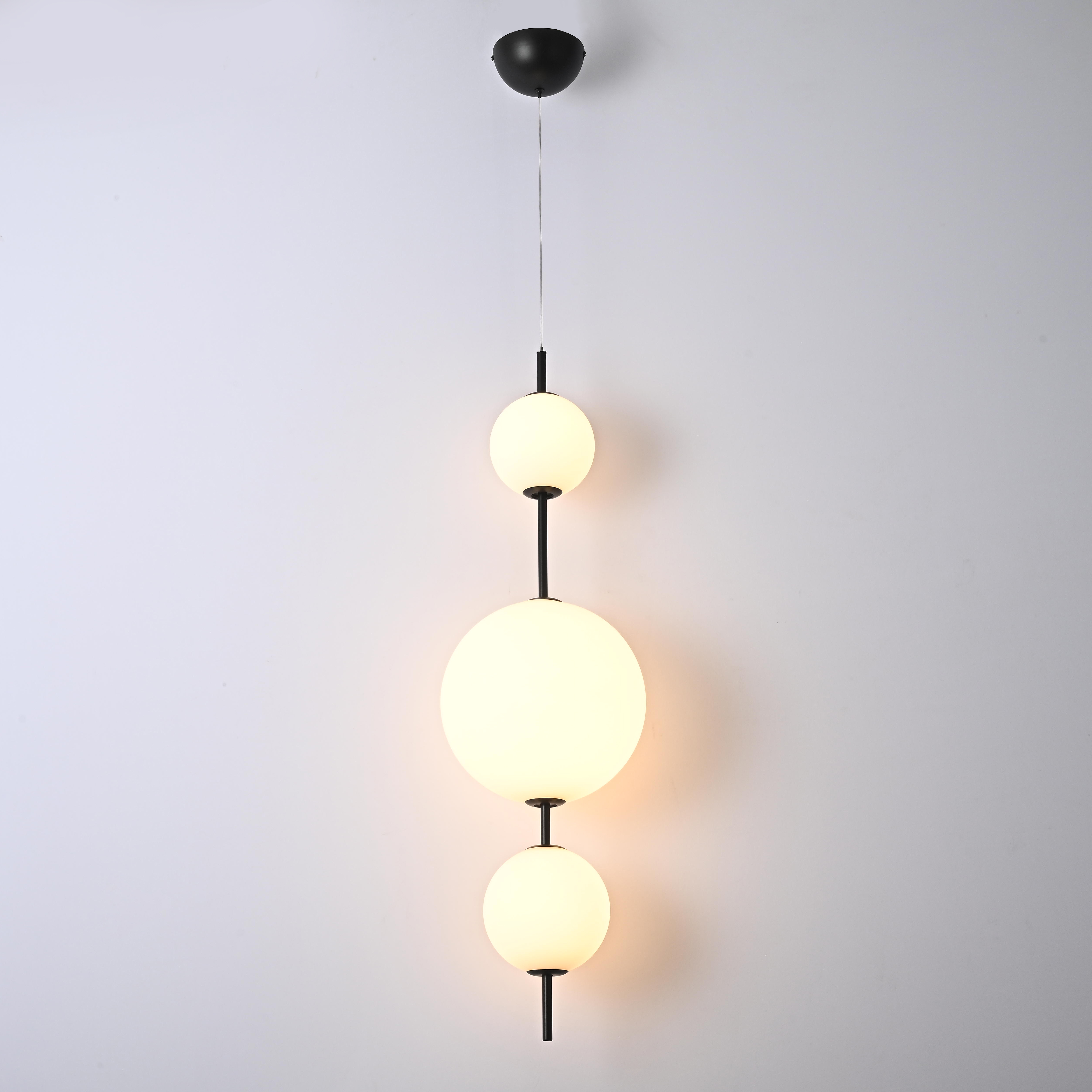 Подвесной светильник White beads Pendant D50 50*50*170 см, 3*LED*10W, 3000K, ImperiumLoft 40.2133-0, Чёрный