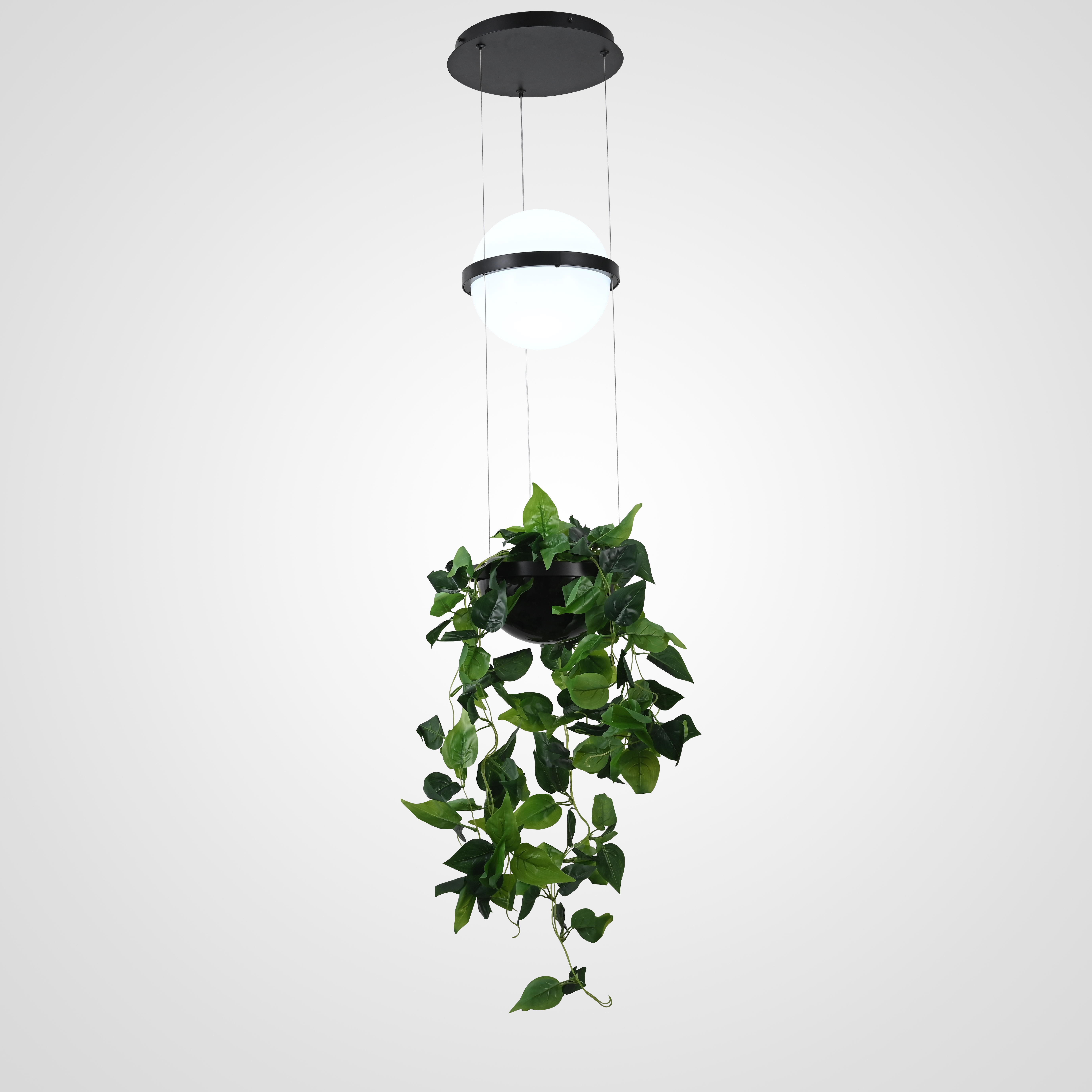 Подвесной светильник PALMA Wall lamp шар + вазон 22*22*250 см, 1*LED*9W, 3000, 4000, 6000K, ImperiumLoft 22.93727, Серый