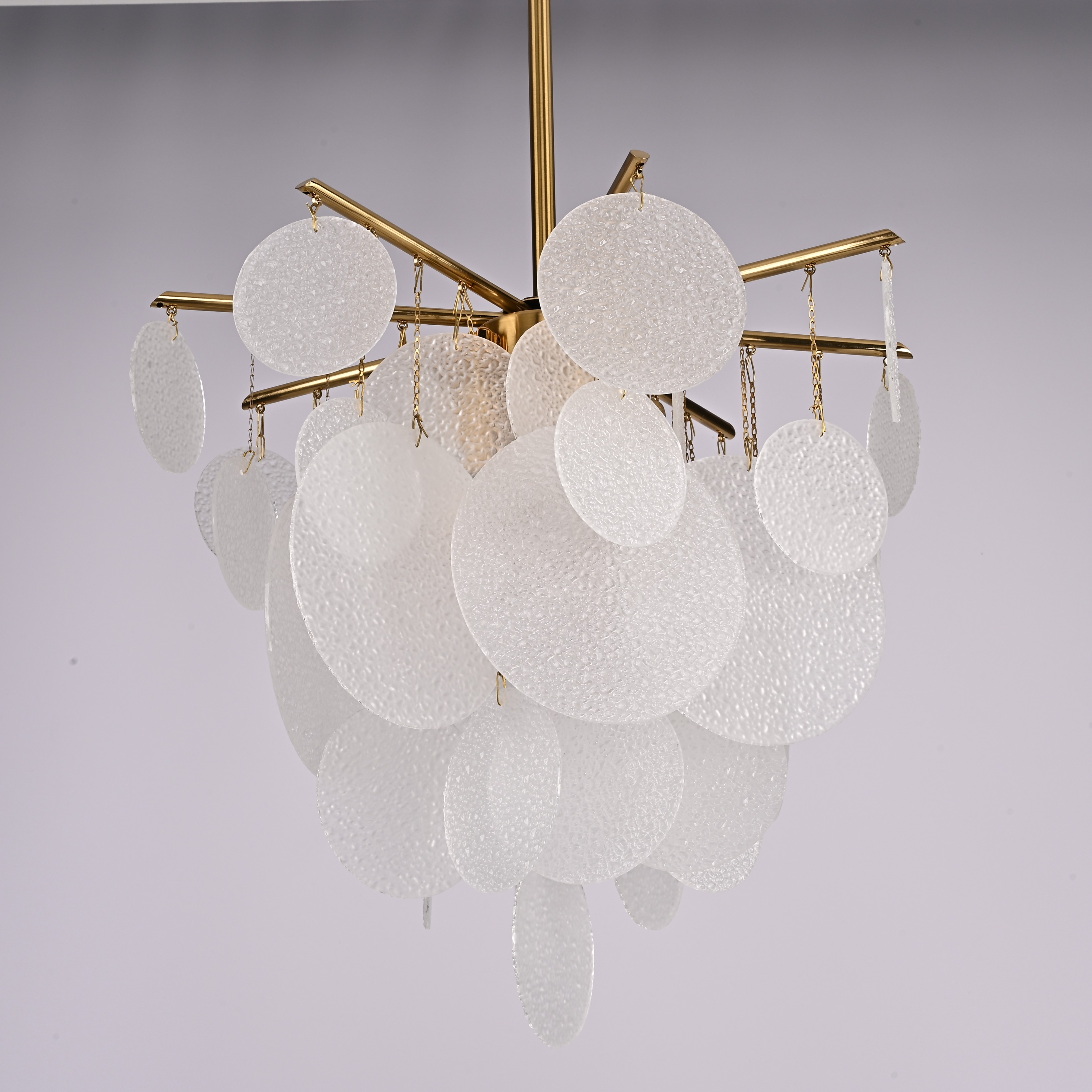 Люстра на штанге Nimbus glass D43 43*43*43 см, 6*E14*40W, ImperiumLoft 313265-22, Латунь